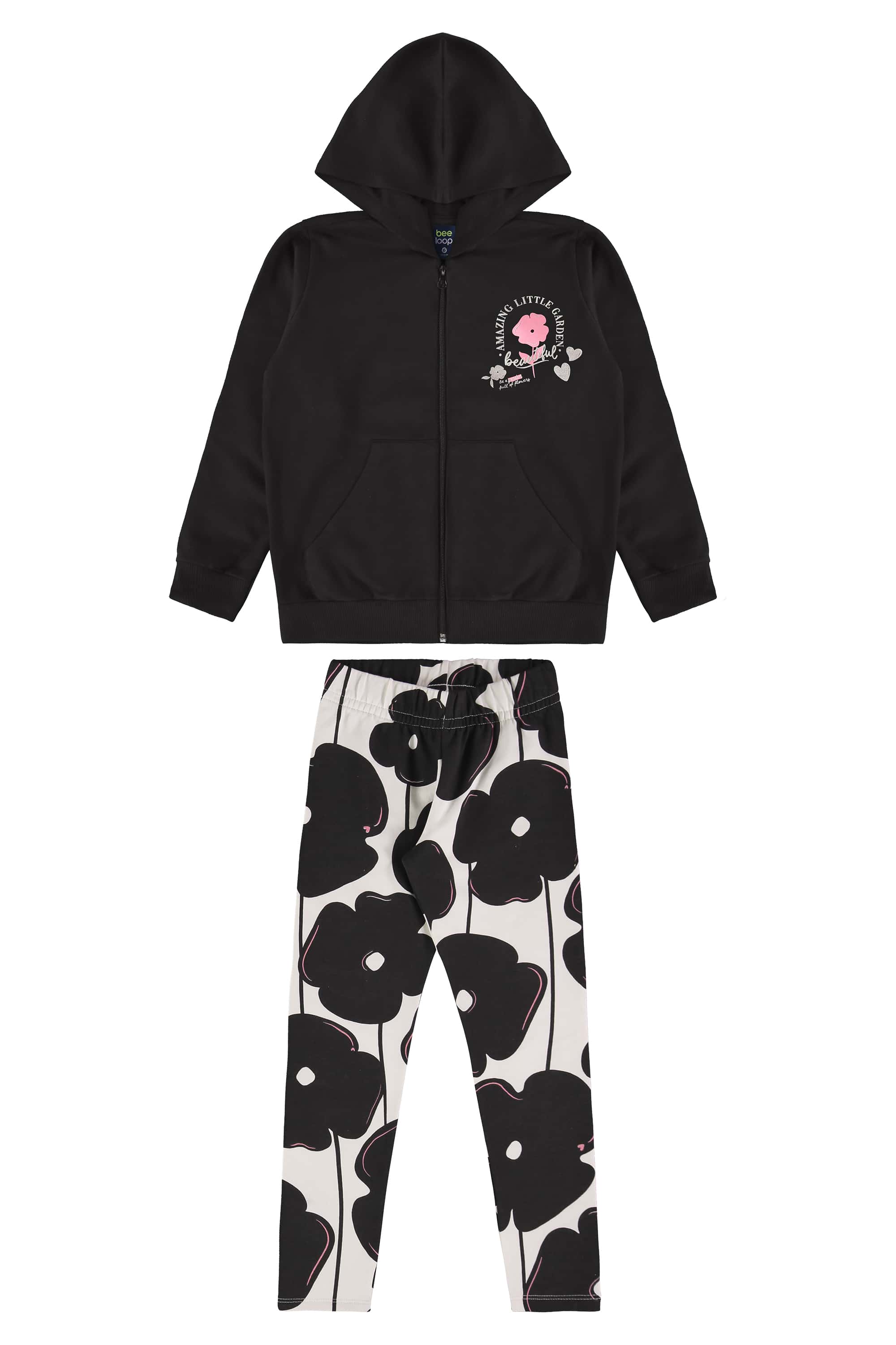 Conjunto Jaqueta e Calça Legging Molecotton para Meninas (Preto) Bee Loop - Imagem 42