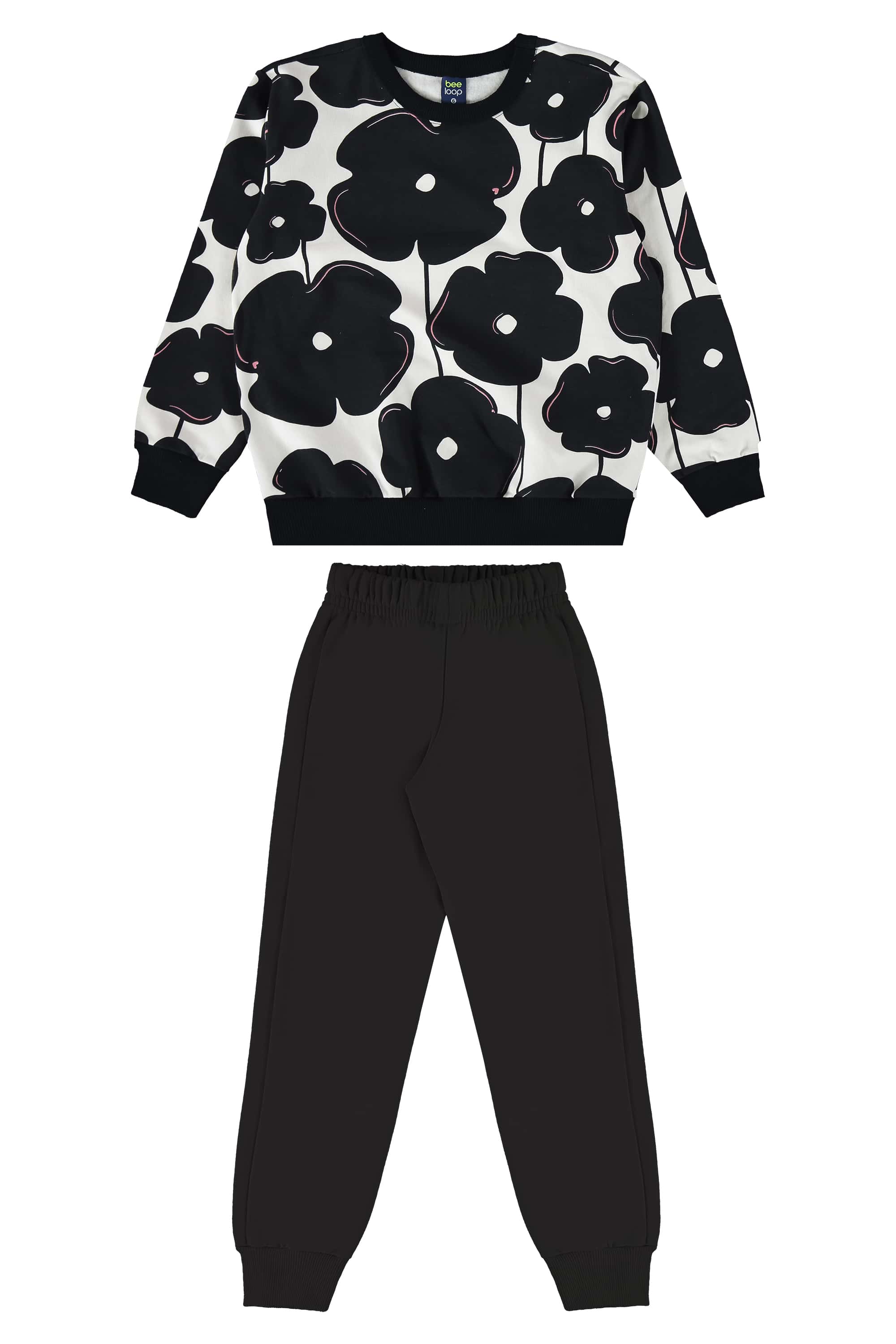 Conjunto Infantil Menina Blusão e Calça Moletom (Branco) Bee Loop - Imagem 9