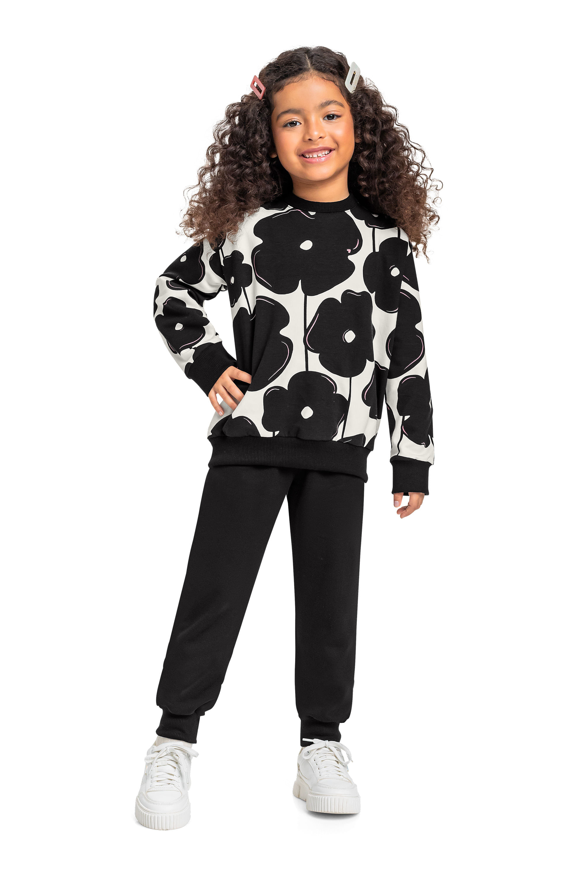 Conjunto Infantil Menina Blusão e Calça Moletom (Branco) Bee Loop - Imagem 15