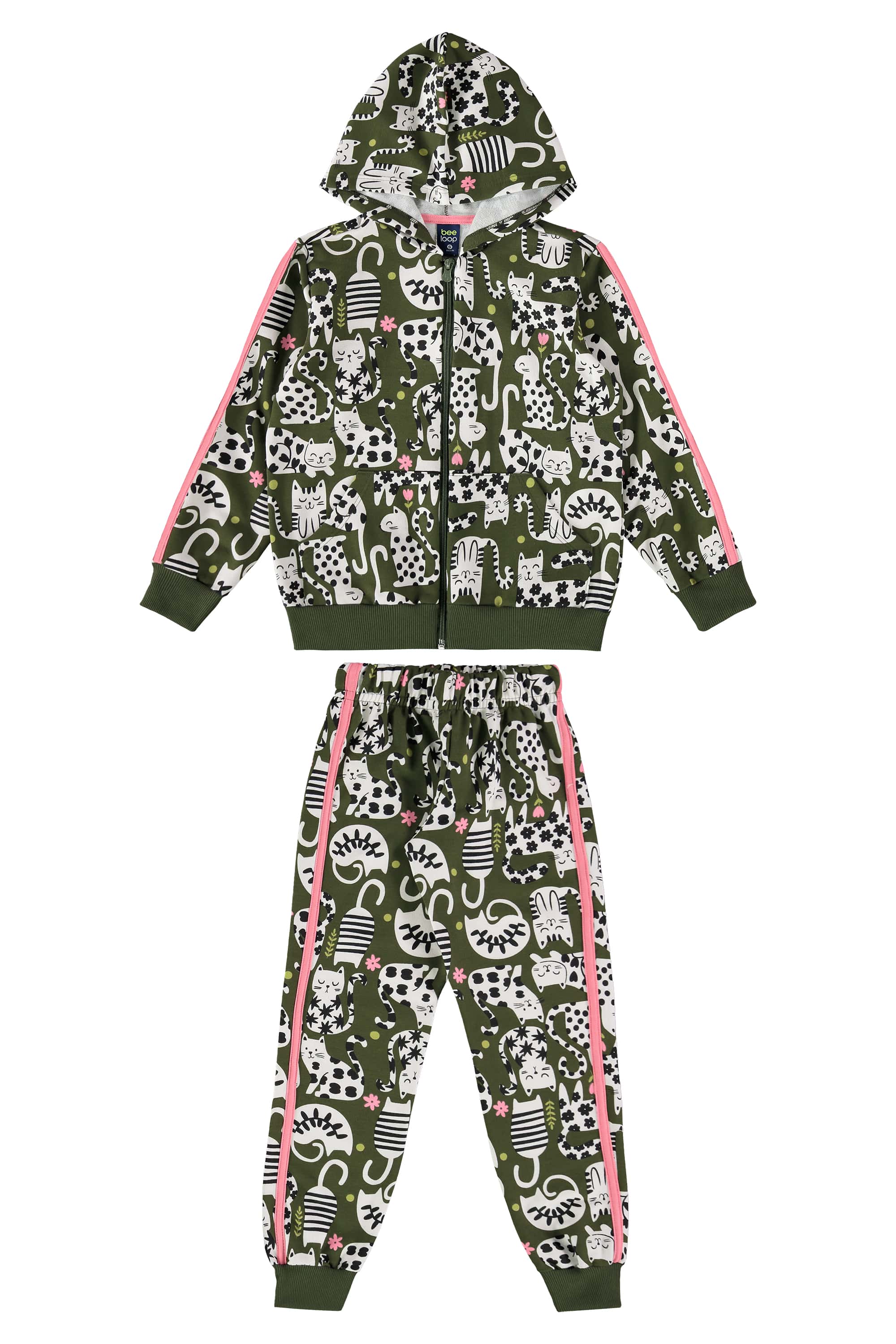 Conjunto Infantil Jaqueta e Calça Moletom Sem Felpa (Verde) Bee Loop - Imagem 25