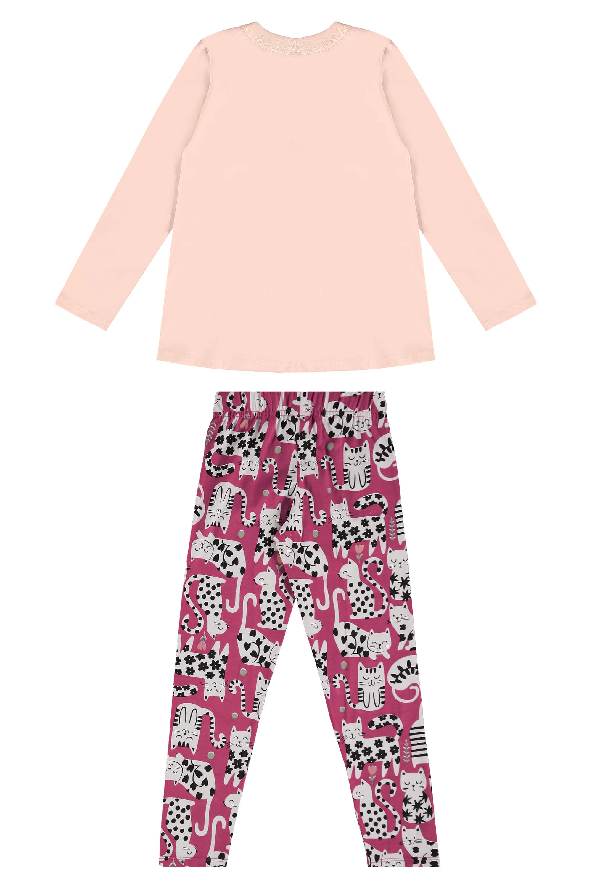 Conjunto para Meninas Blusa Meia Malha e Calça Legging em Cotton (Rosa Claro) Bee Loop - Imagem 16