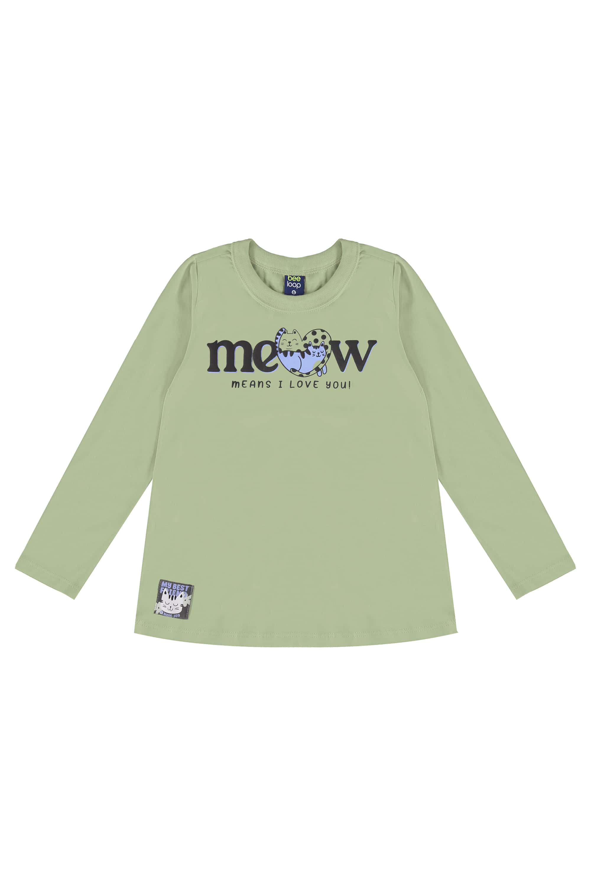 Conjunto para Meninas Blusa Meia Malha e Calça Legging em Cotton (Verde Claro) Bee Loop - Imagem 17