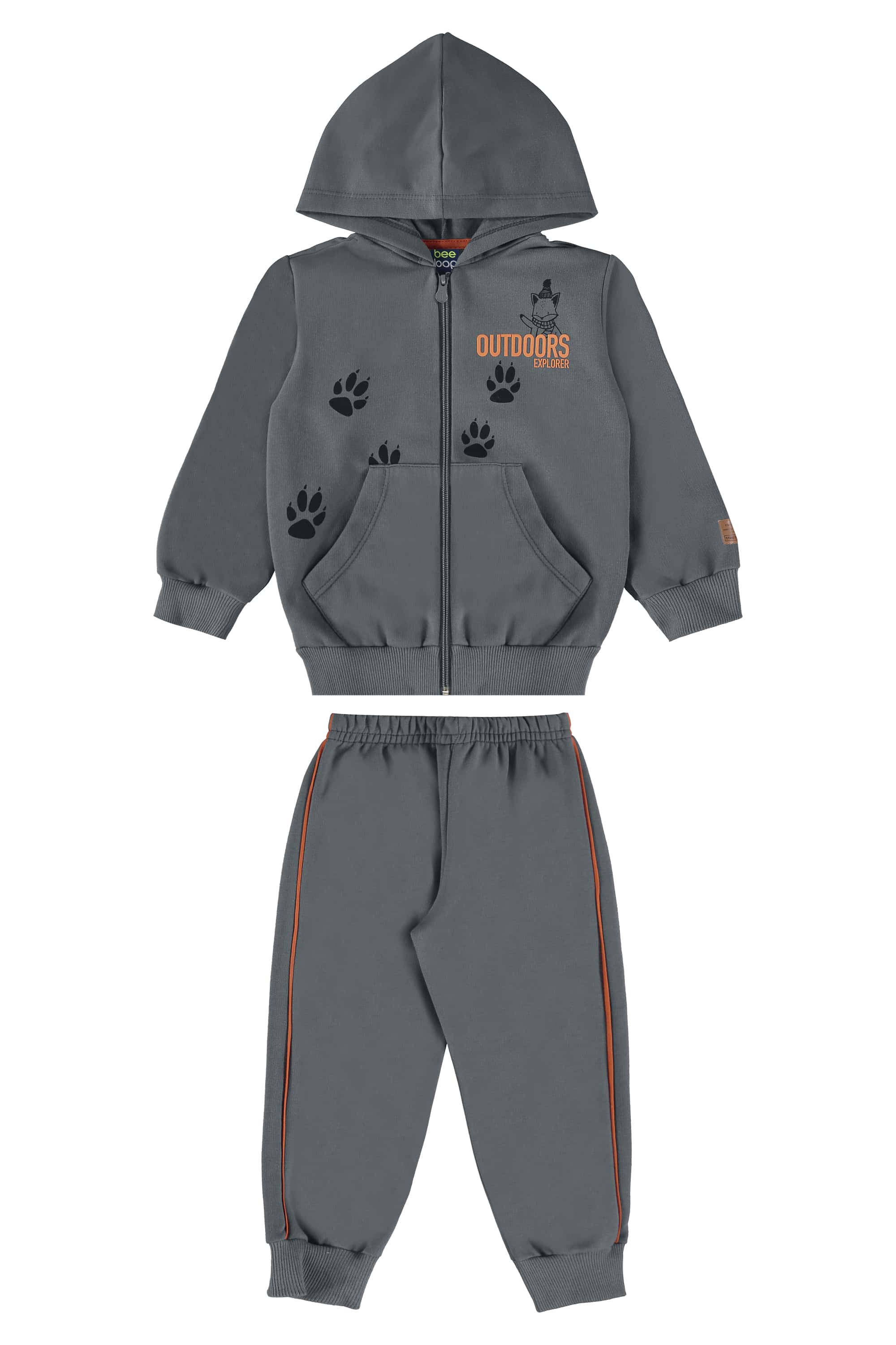 Conjunto Infantil Jaqueta e Calça Moletom para Meninos (Cinza) Bee Loop