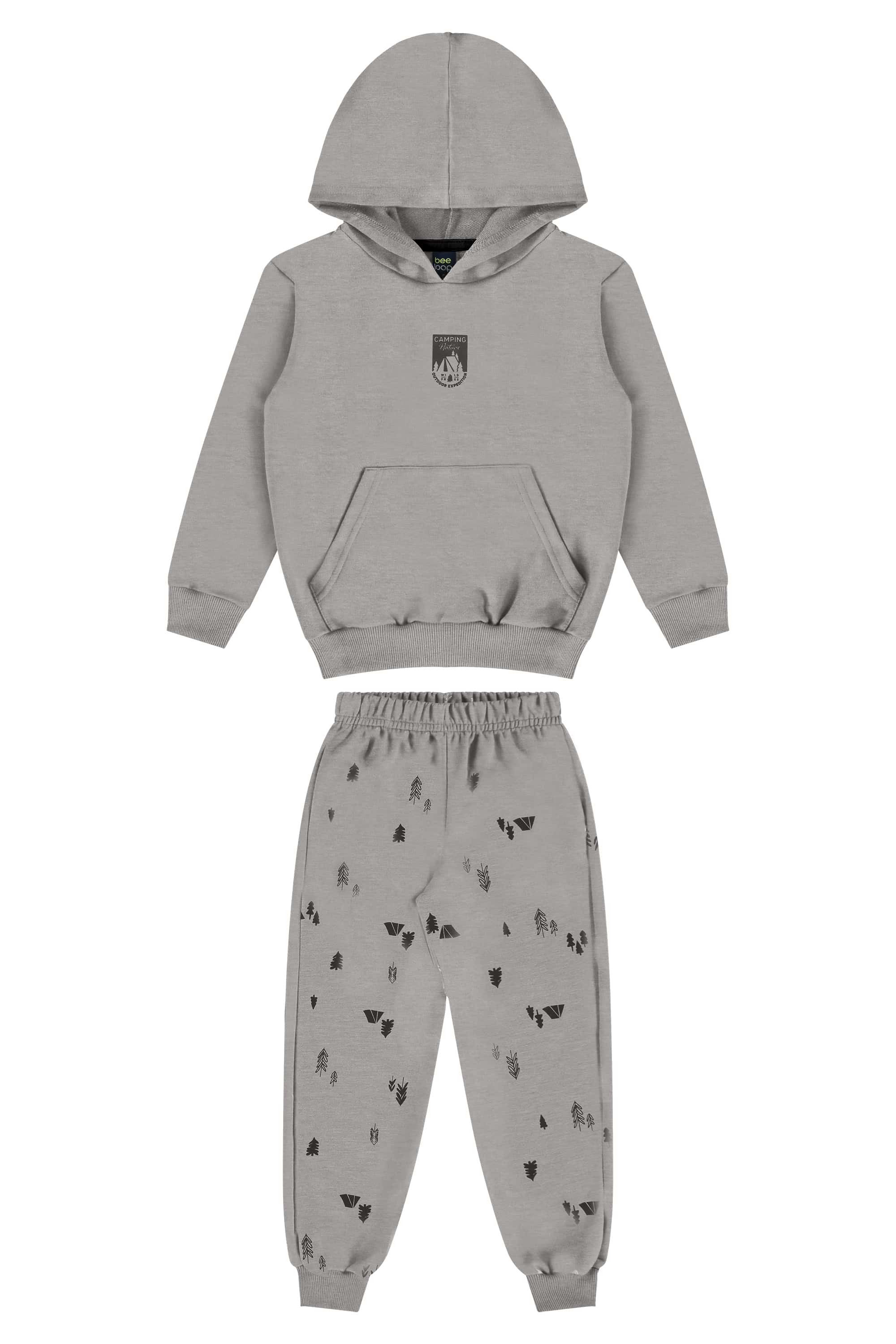 Conjunto Infantil em Moletom com Blusão e Calça (Cinza) Bee Loop - Imagem 25