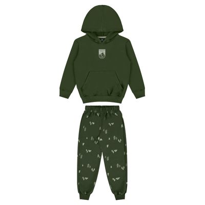 Conjunto Infantil em Moletom com Blusão e Calça (Verde) Bee Loop
