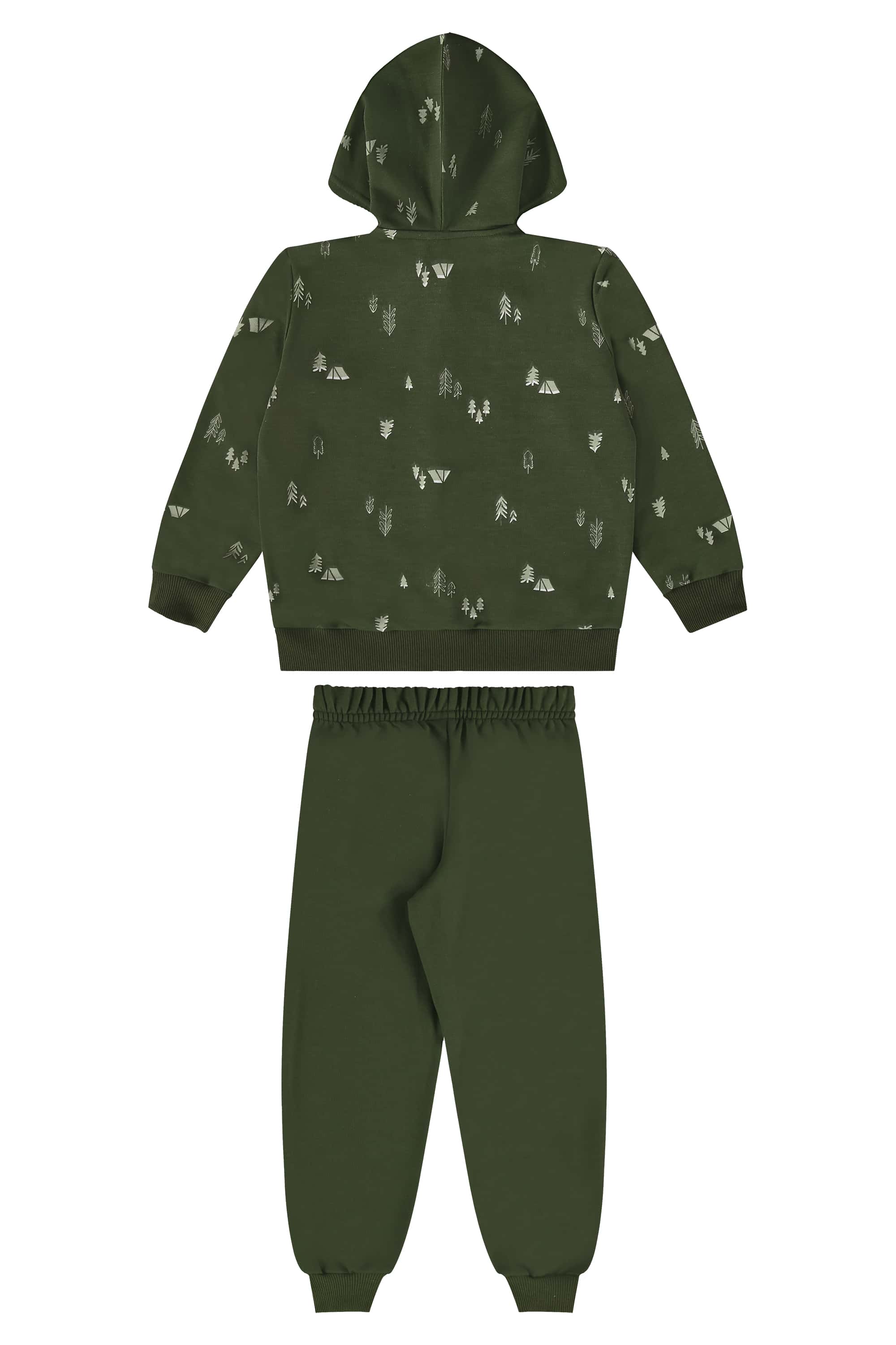 Conjunto Jaqueta com Capuz e Calça Moletom para Meninos (Verde) Bee Loop - Imagem 4