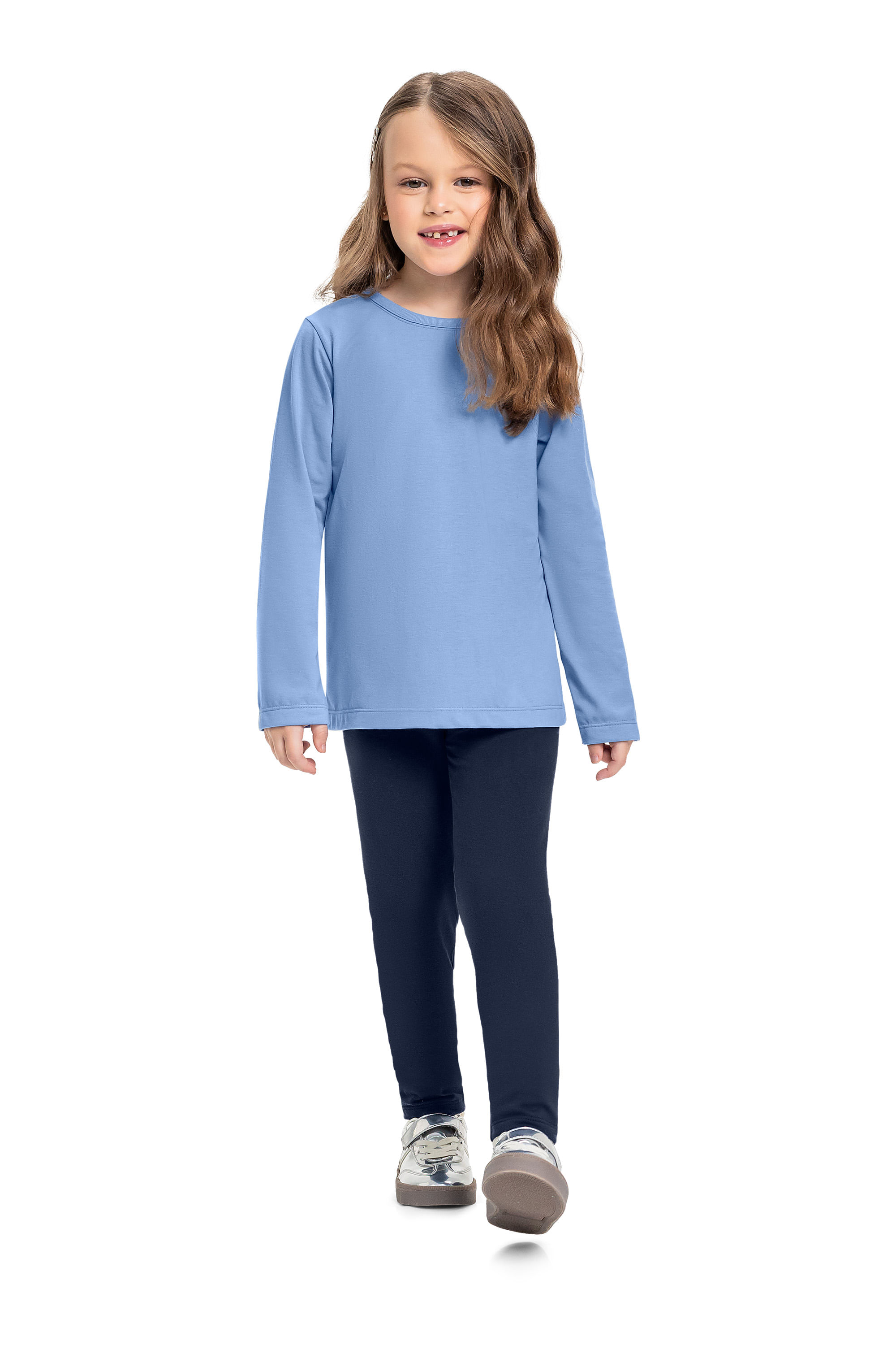 Blusa Infantil Manga Longa em Meia Malha (Azul) Bee Loop - Imagem 4