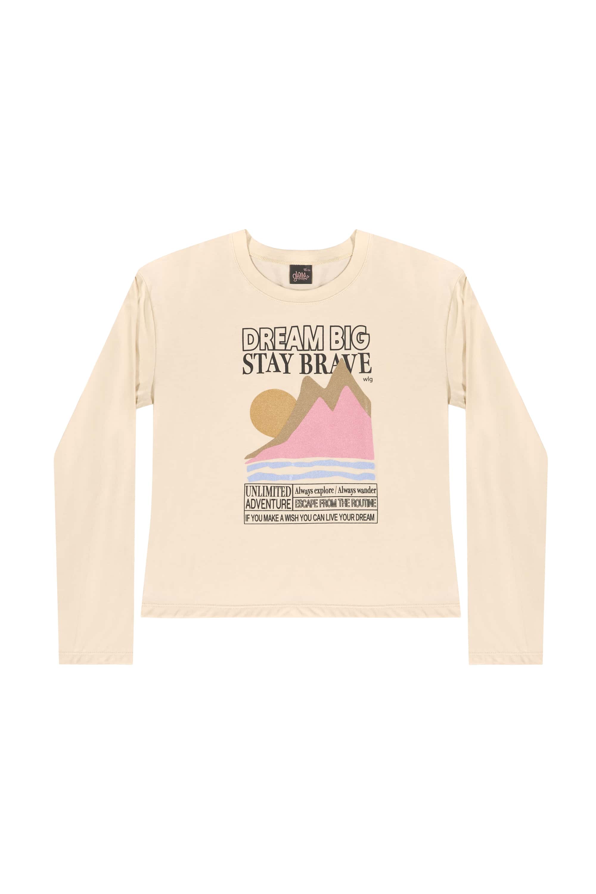 Blusa Manga Longa Juvenil em Meia Malha (Bege) Gloss - Imagem 14