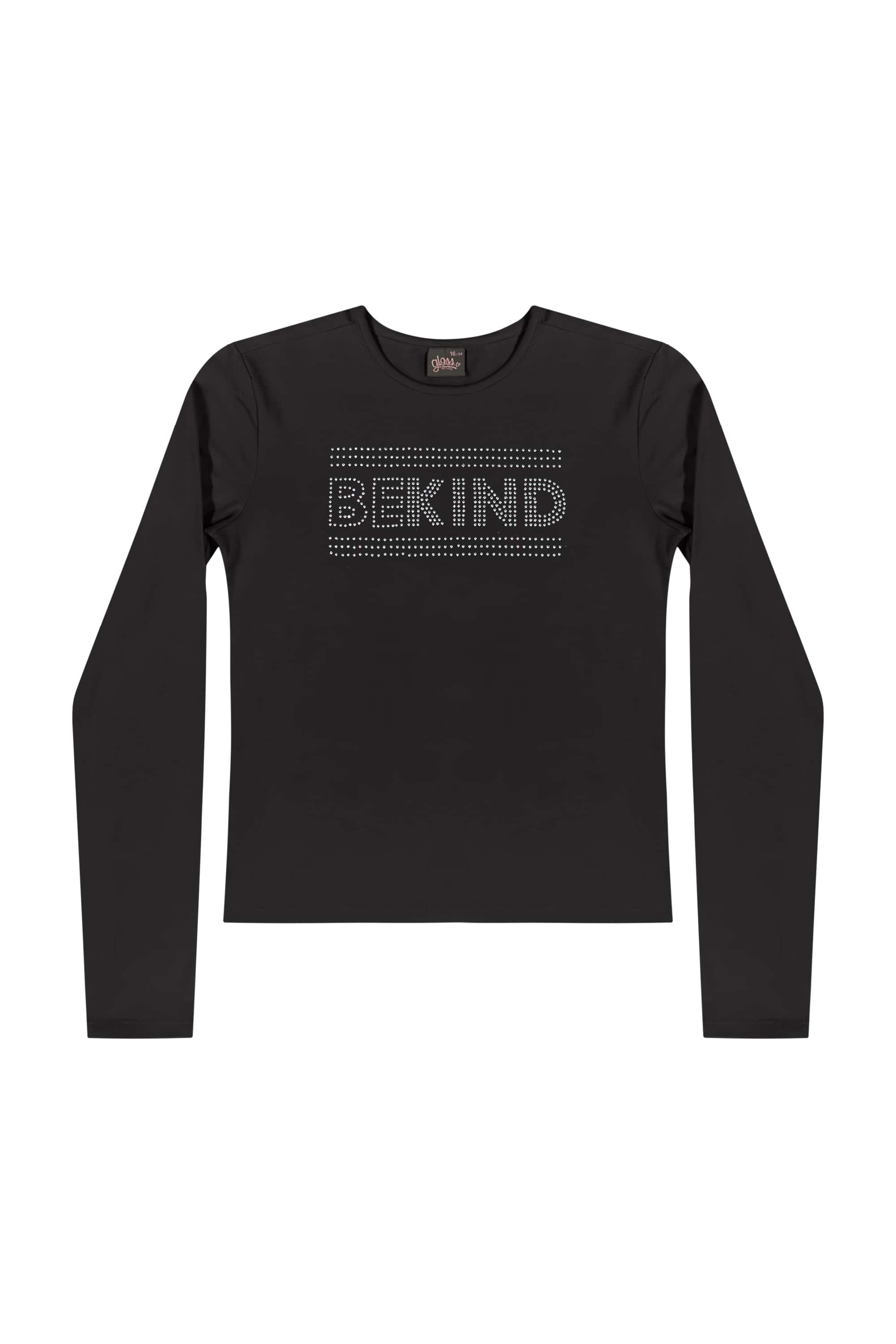 Blusa Manga Longa Juvenil com Strass (Preto) Gloss - Imagem 14