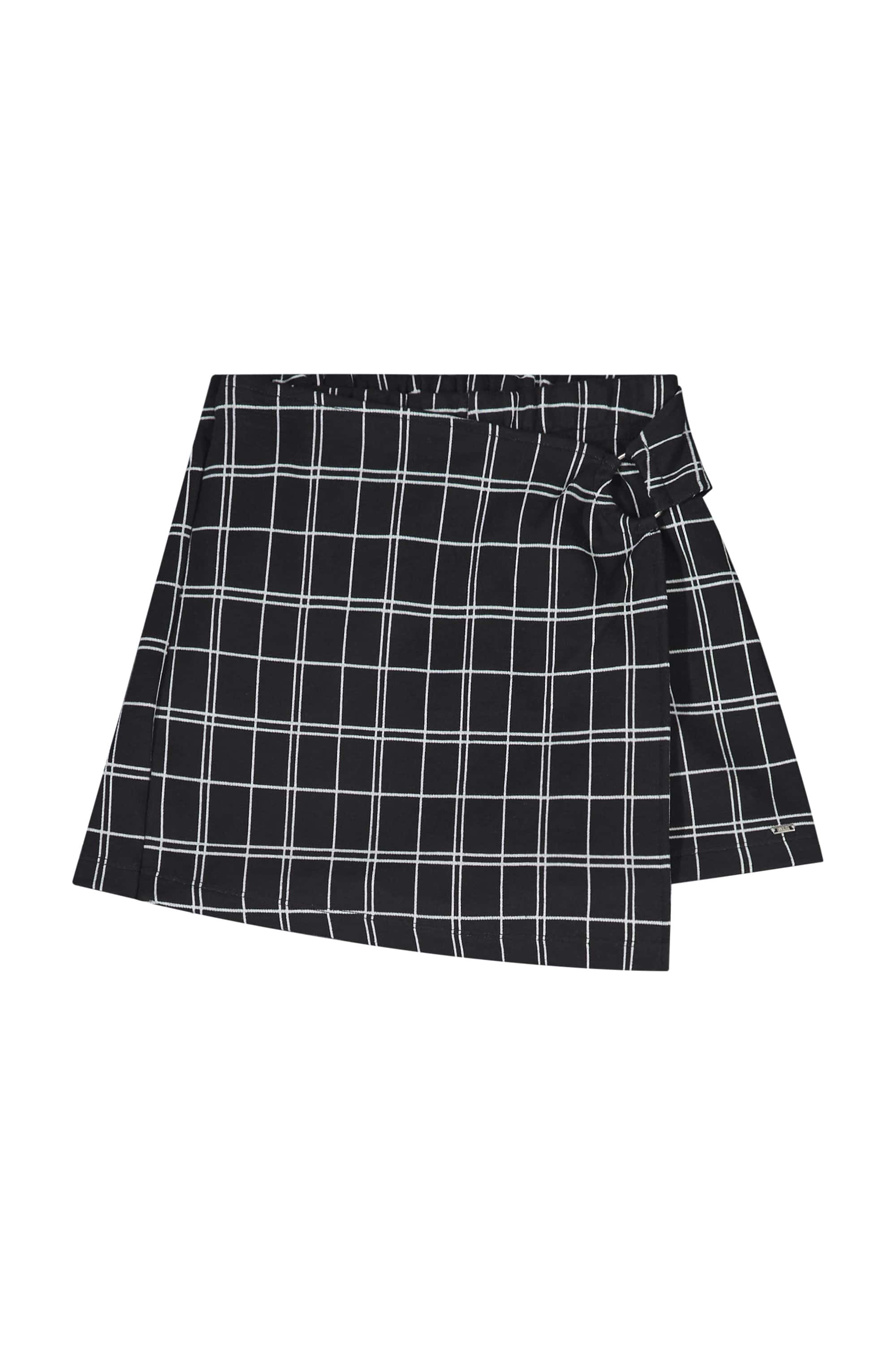 Short-saia Juvenil em Malha Jacquard (Preto) Gloss - Imagem 2
