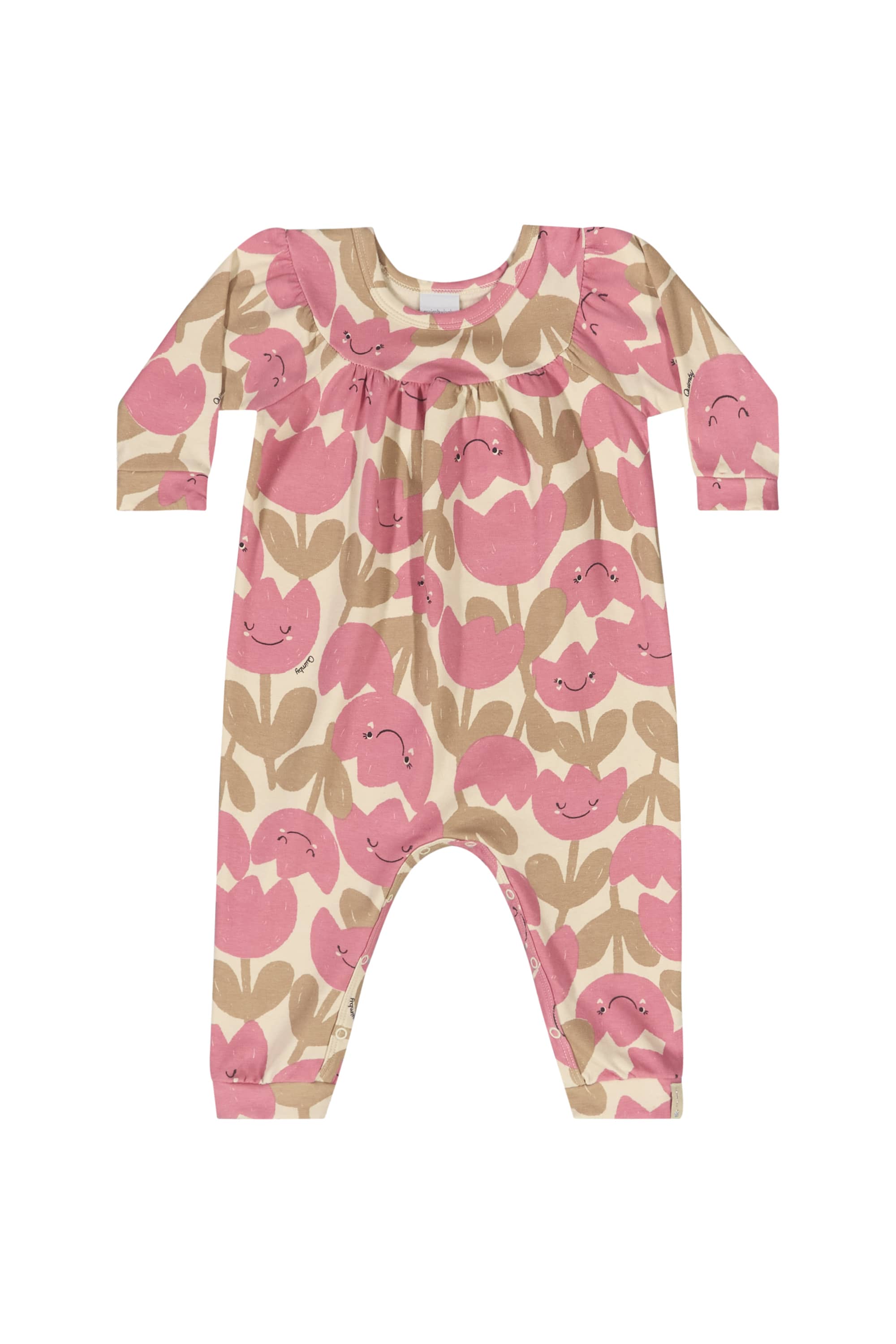 Macacão Floral para Bebê Menina (Rosa) Quimby