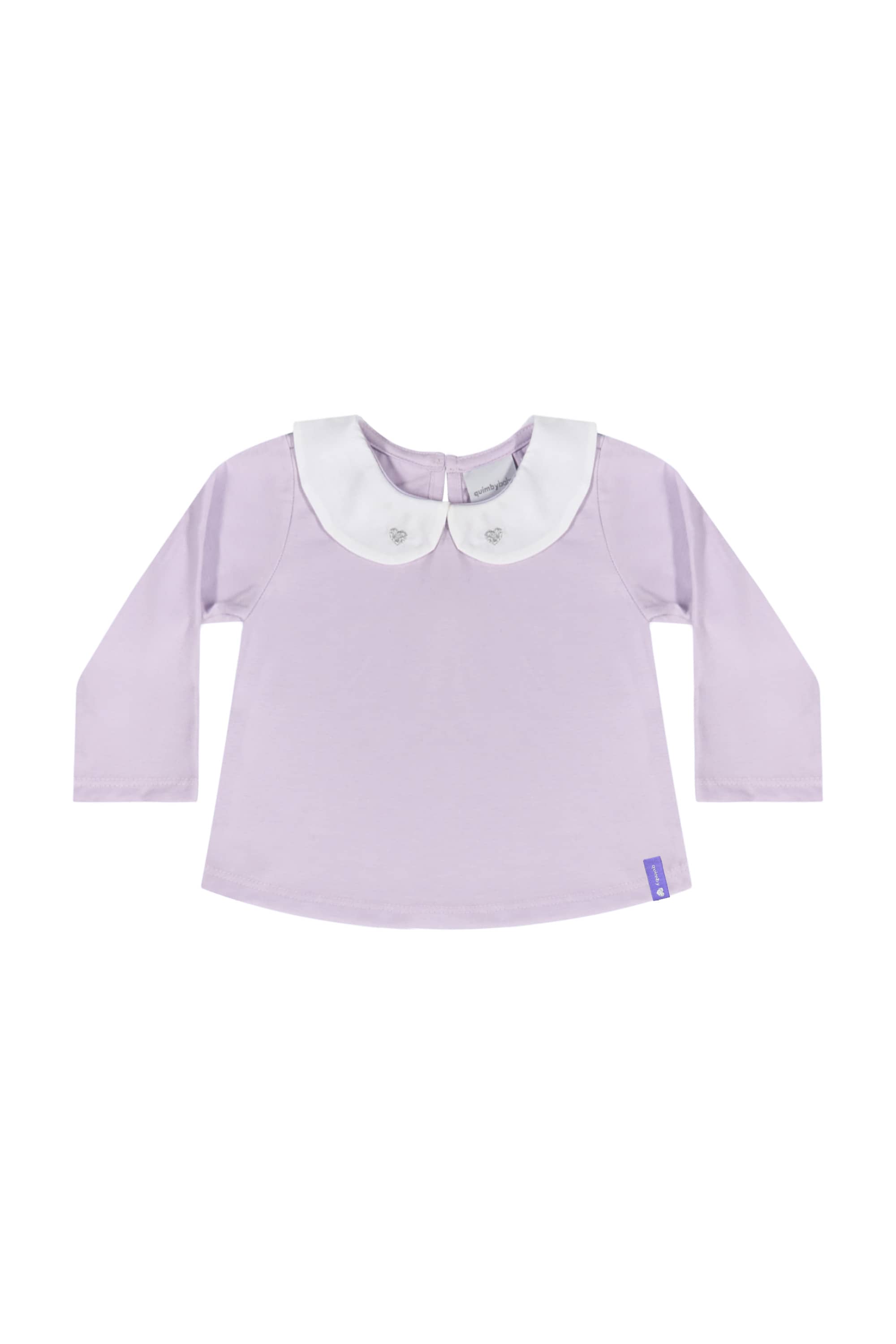 Blusa Manga Longa em Meia Malha para Bebê Menina (Roxo) Quimby - Imagem 2