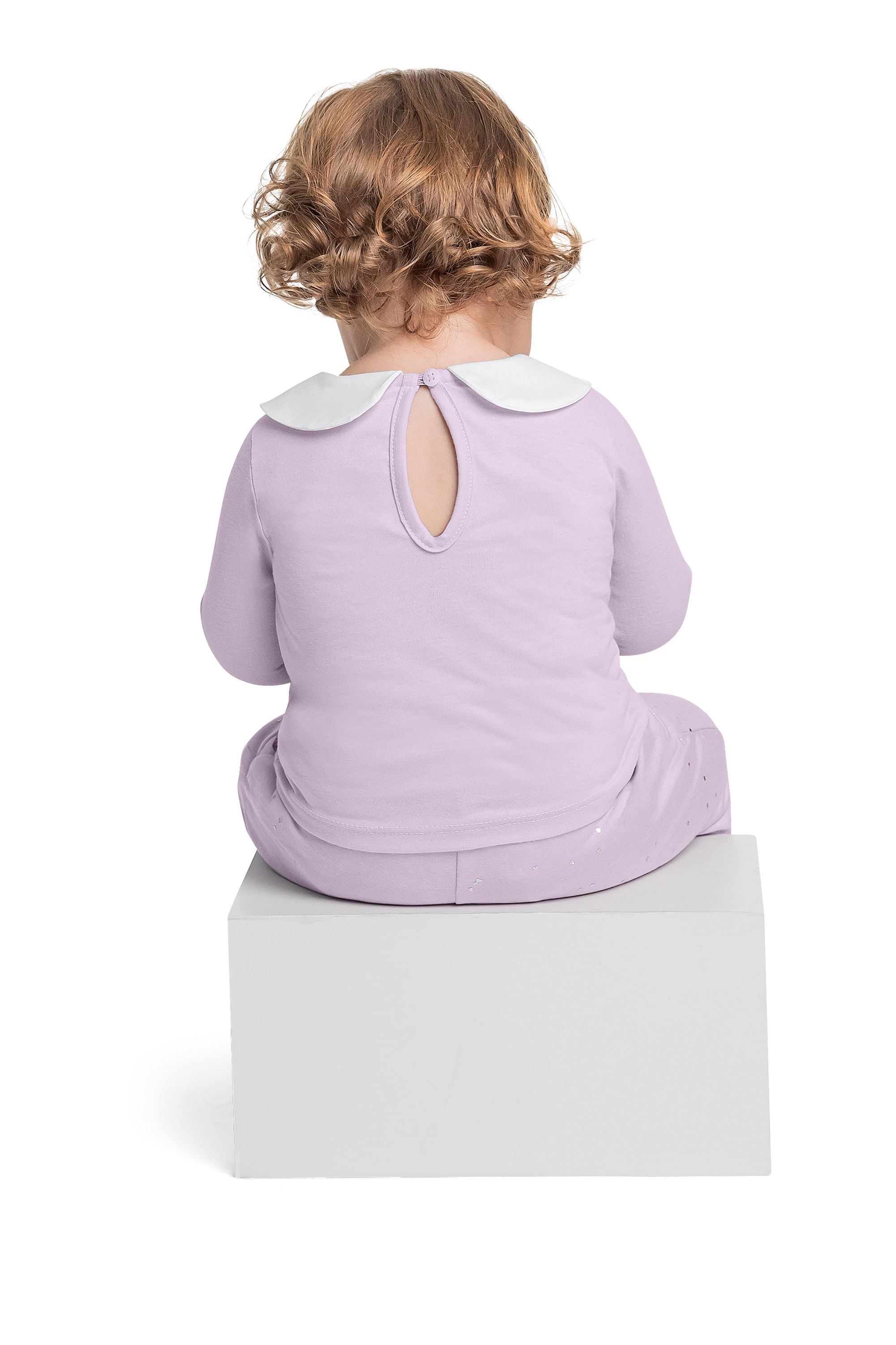 Blusa Manga Longa em Meia Malha para Bebê Menina (Roxo) Quimby - Imagem 7