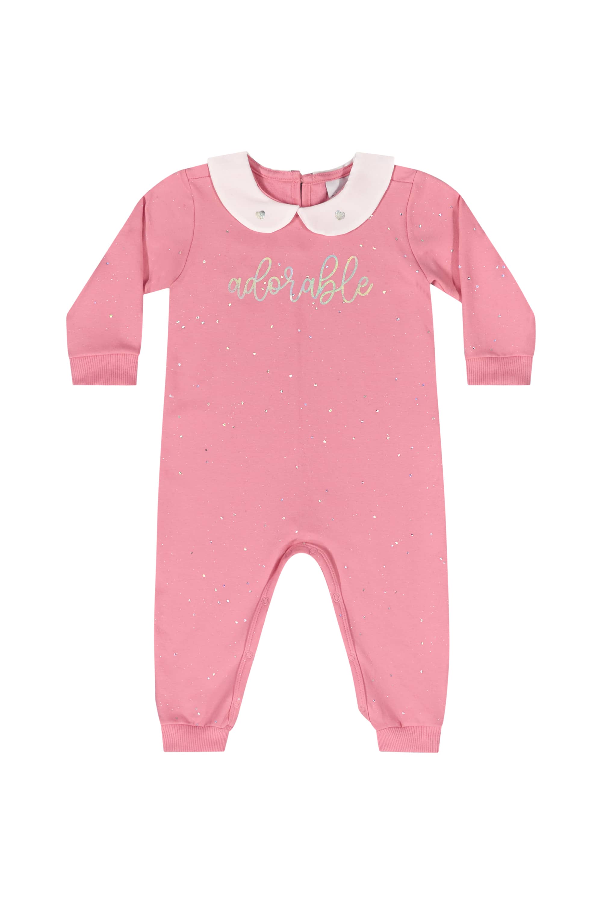 Macacão com Glitter para Bebê Menina (Rosa) Quimby