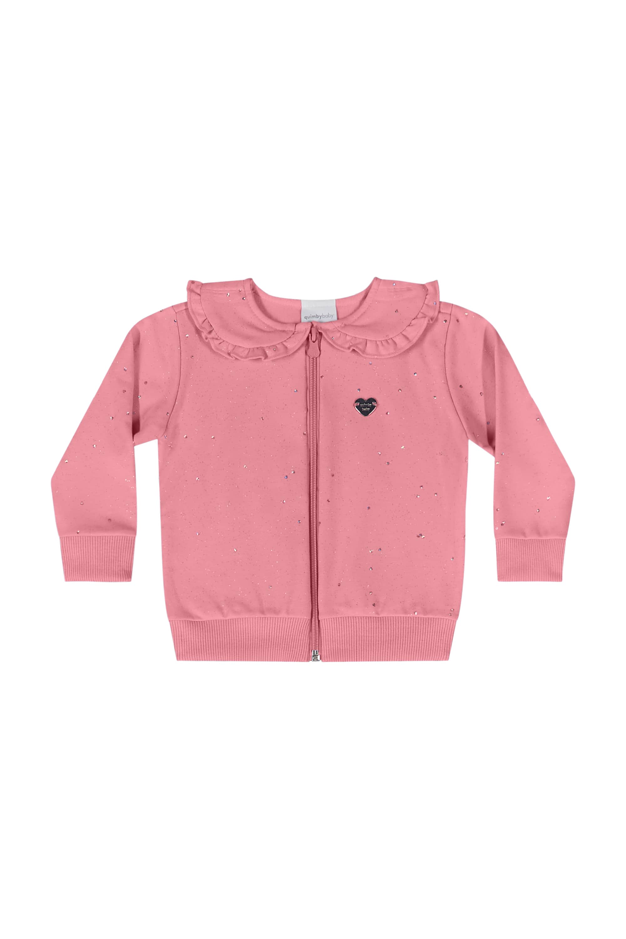 Conjunto com Jaqueta e Calça com Glitter para Bebê Menina (Rosa) Quimby - Imagem 22