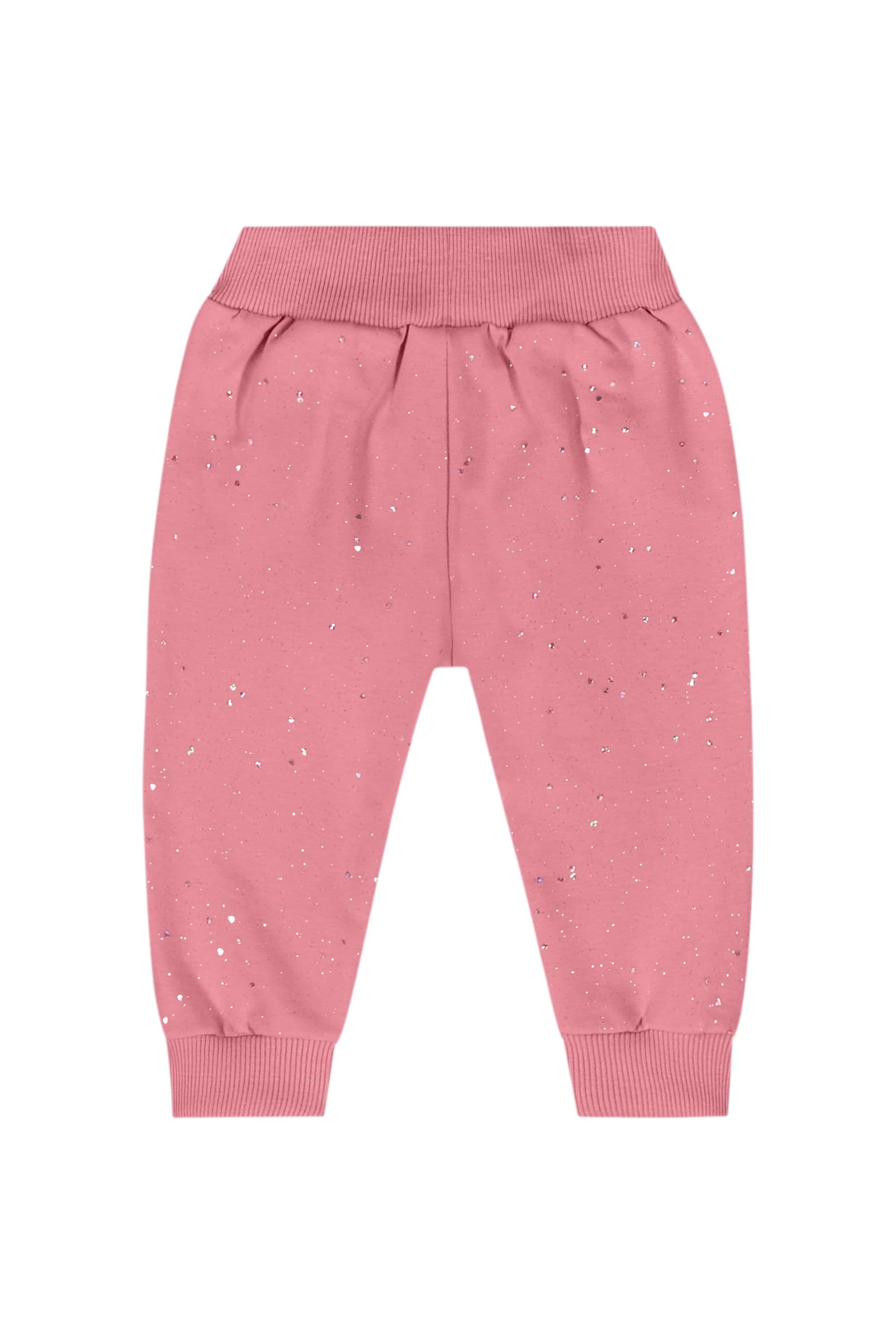 Conjunto com Jaqueta e Calça com Glitter para Bebê Menina (Rosa) Quimby - Imagem 15