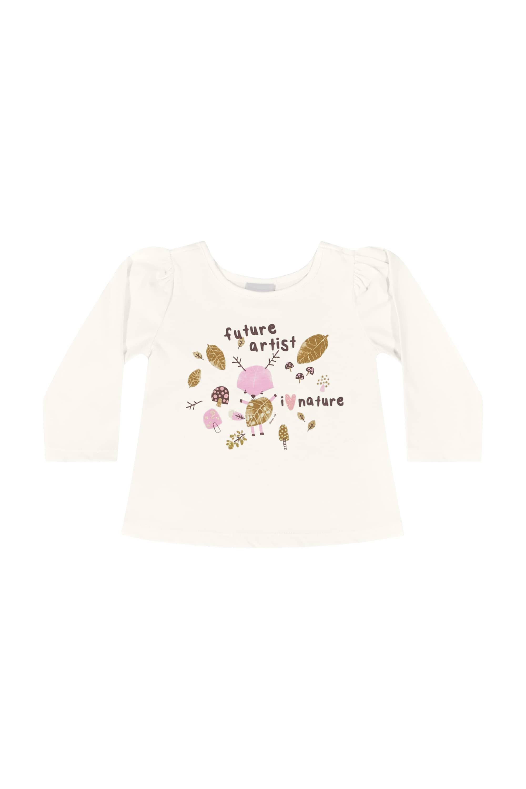 Blusa Manga Longa com Glitter para Bebê Menina (Off White) Quimby - Imagem 8