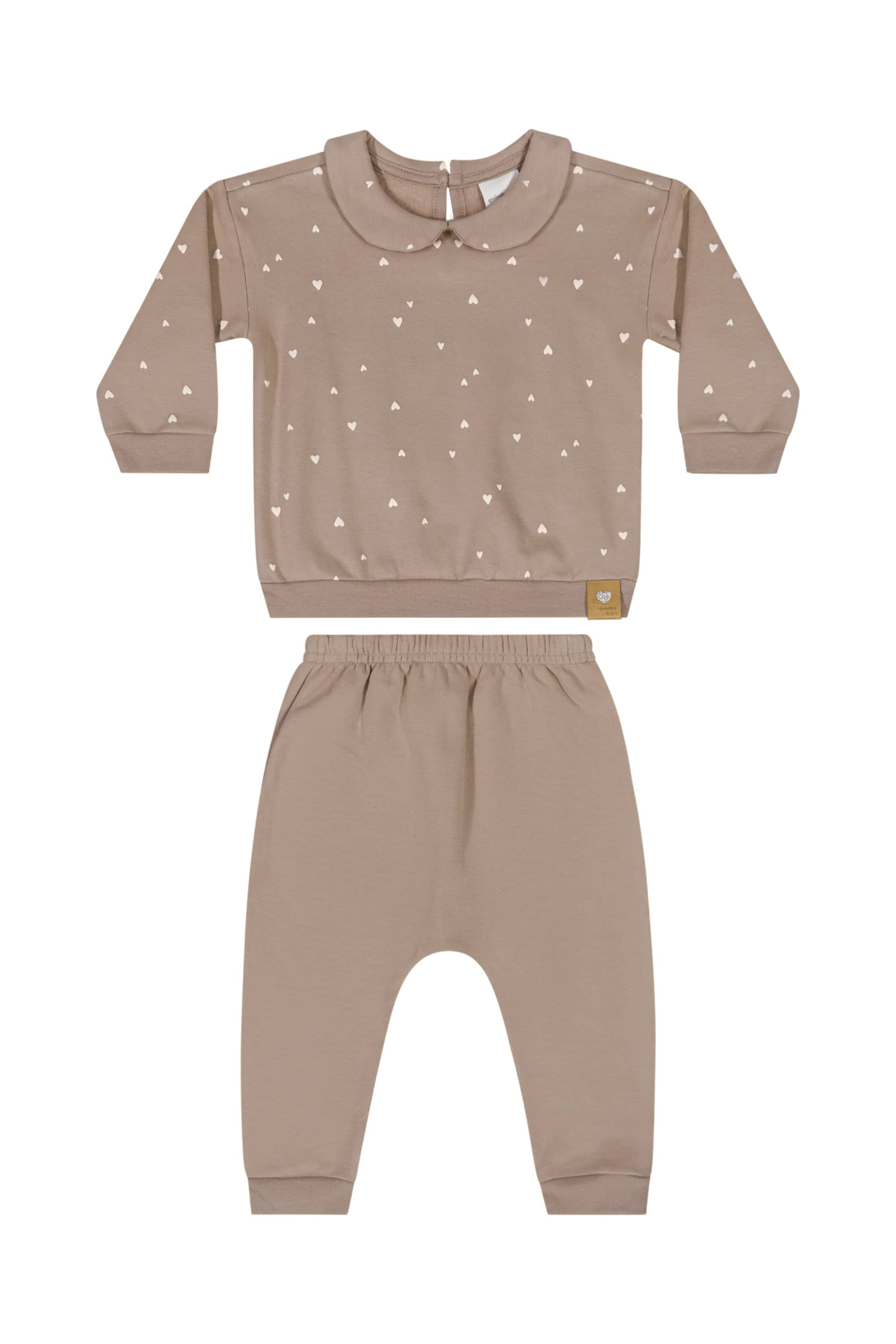 Conjunto com Blusão e Calça em Molecotton para Bebê Menina (Marrom) Quimby - Imagem 30