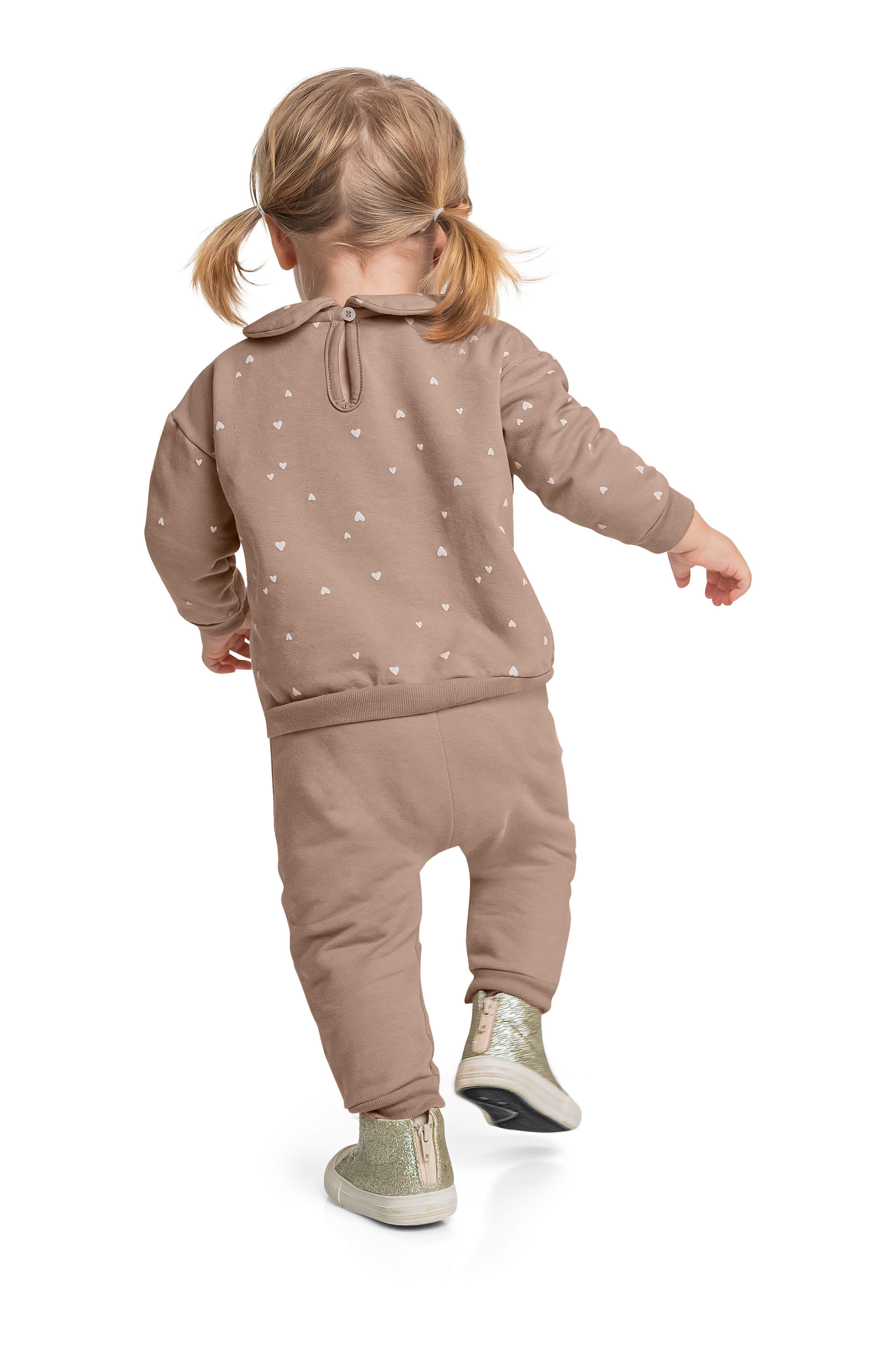 Conjunto com Blusão e Calça em Molecotton para Bebê Menina (Marrom) Quimby - Imagem 12