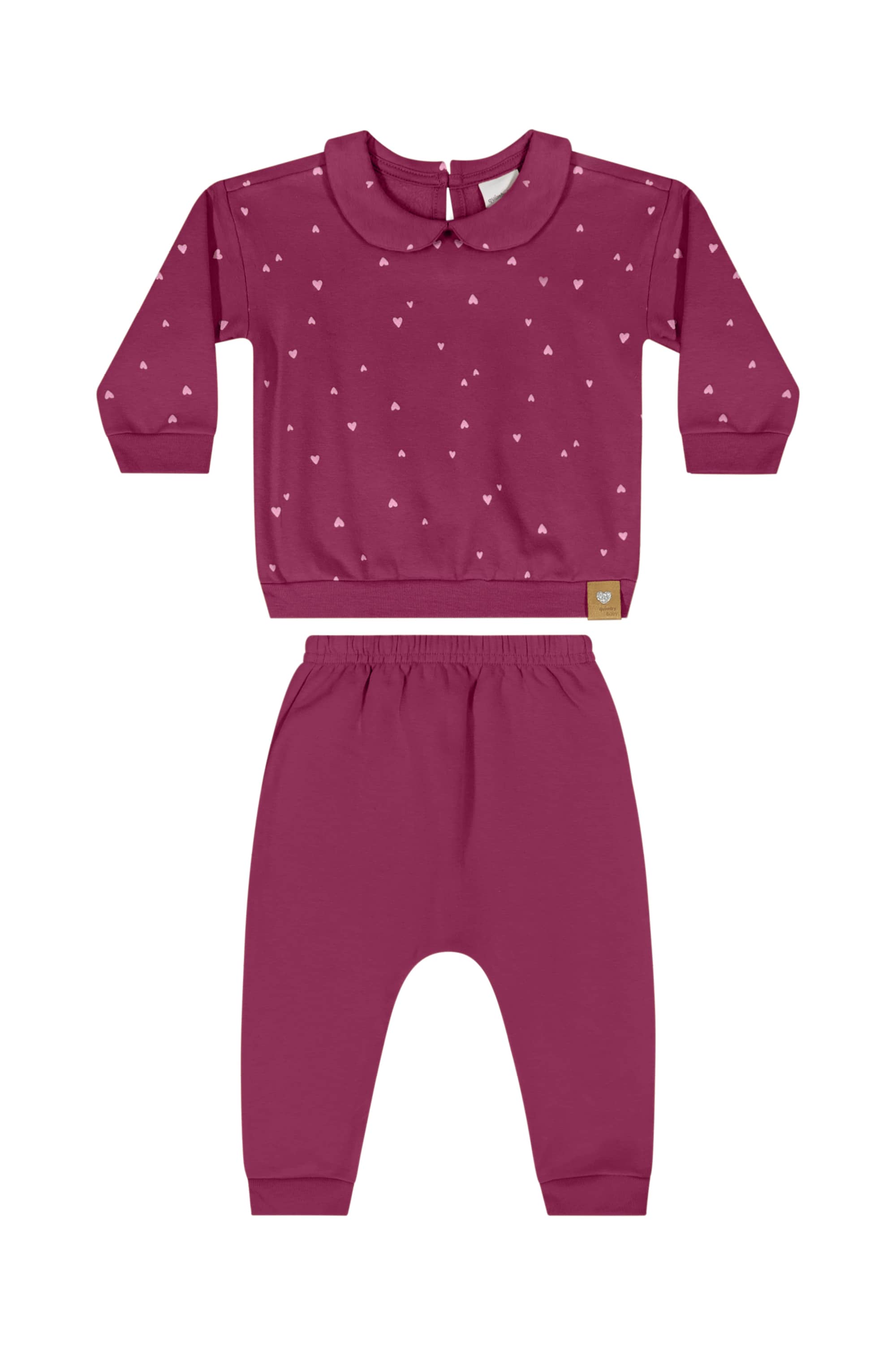 Conjunto com Blusão e Calça em Molecotton para Bebê Menina (Rosa) Quimby - Imagem 16