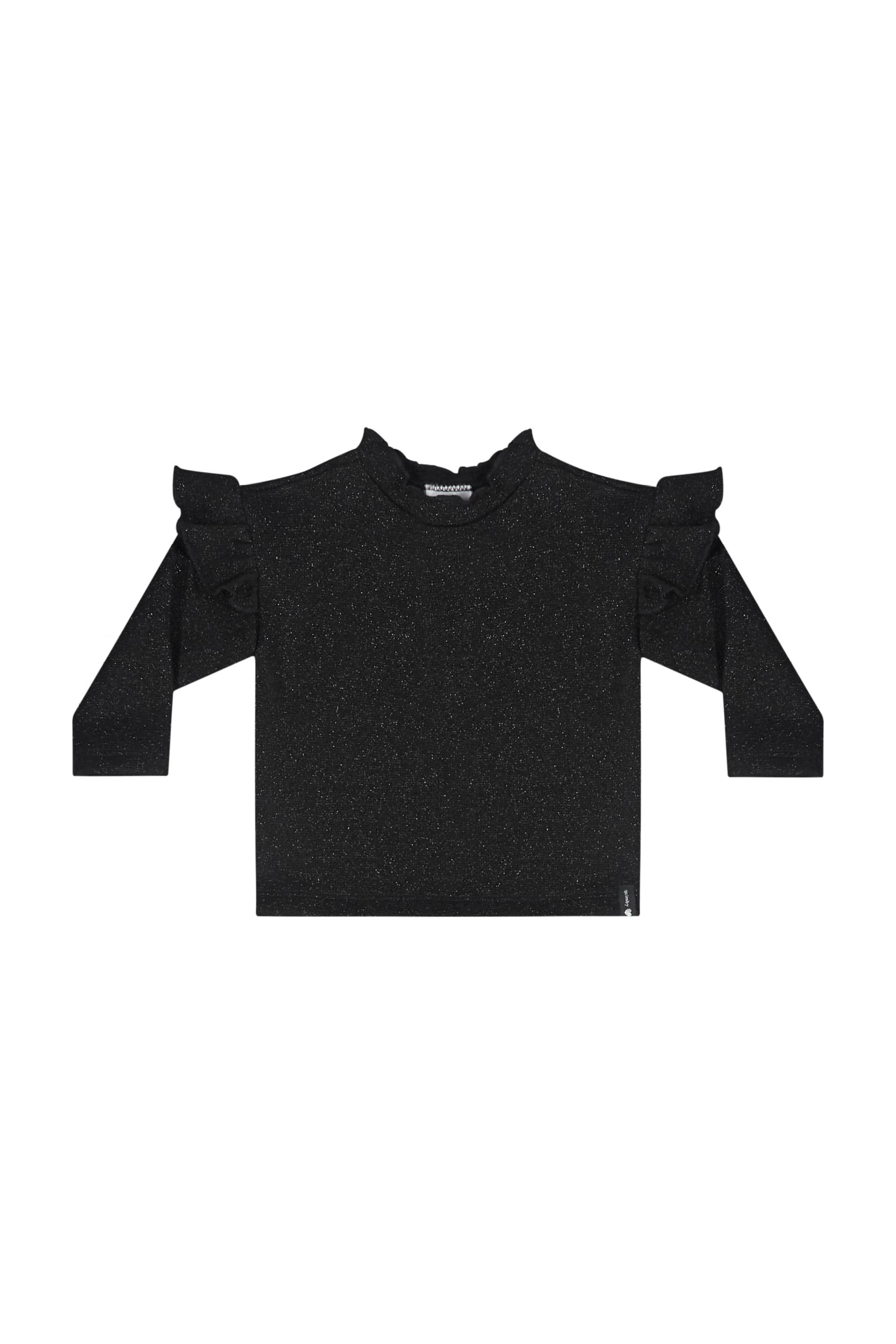 Conjunto com Blusa e Legging em Malha Tricot para Bebê Menina (Preto) Quimby - Imagem 12