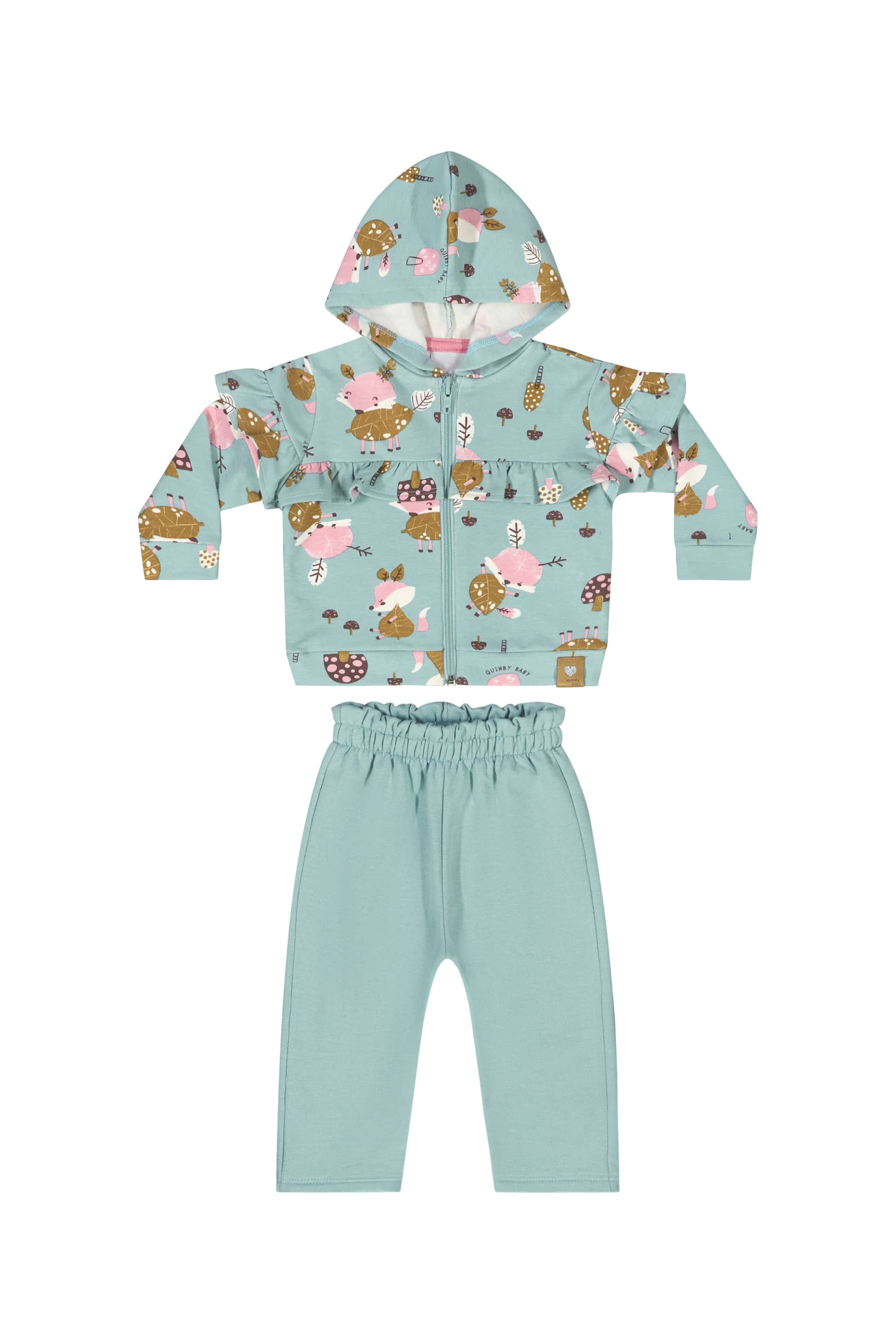 Conjunto com Jaqueta e Calça para Bebê Menina (Azul) Quimby - Imagem 37