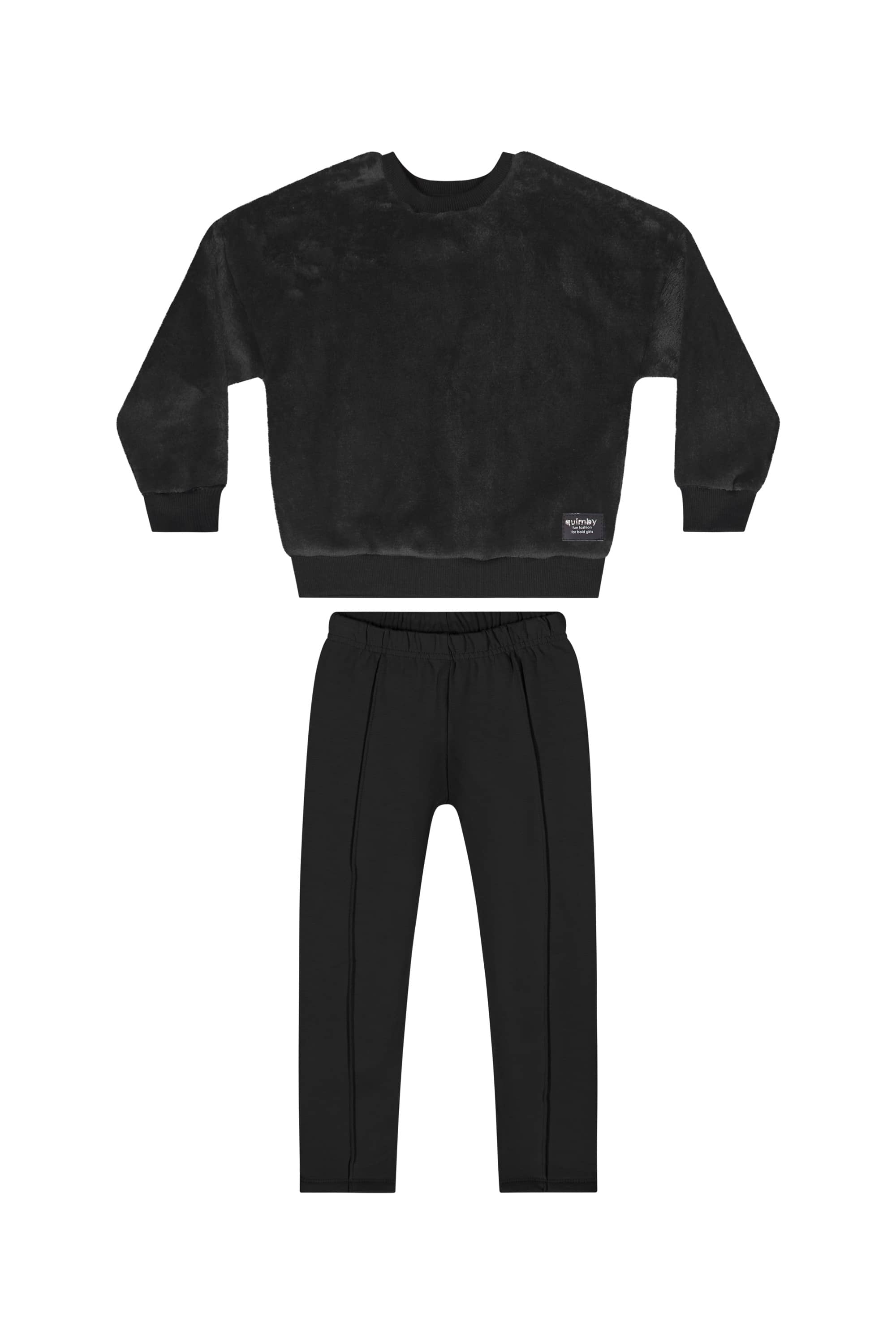 Conjunto Infantil com Blusão e Legging para Menina (Preto) Quimby - Imagem 2