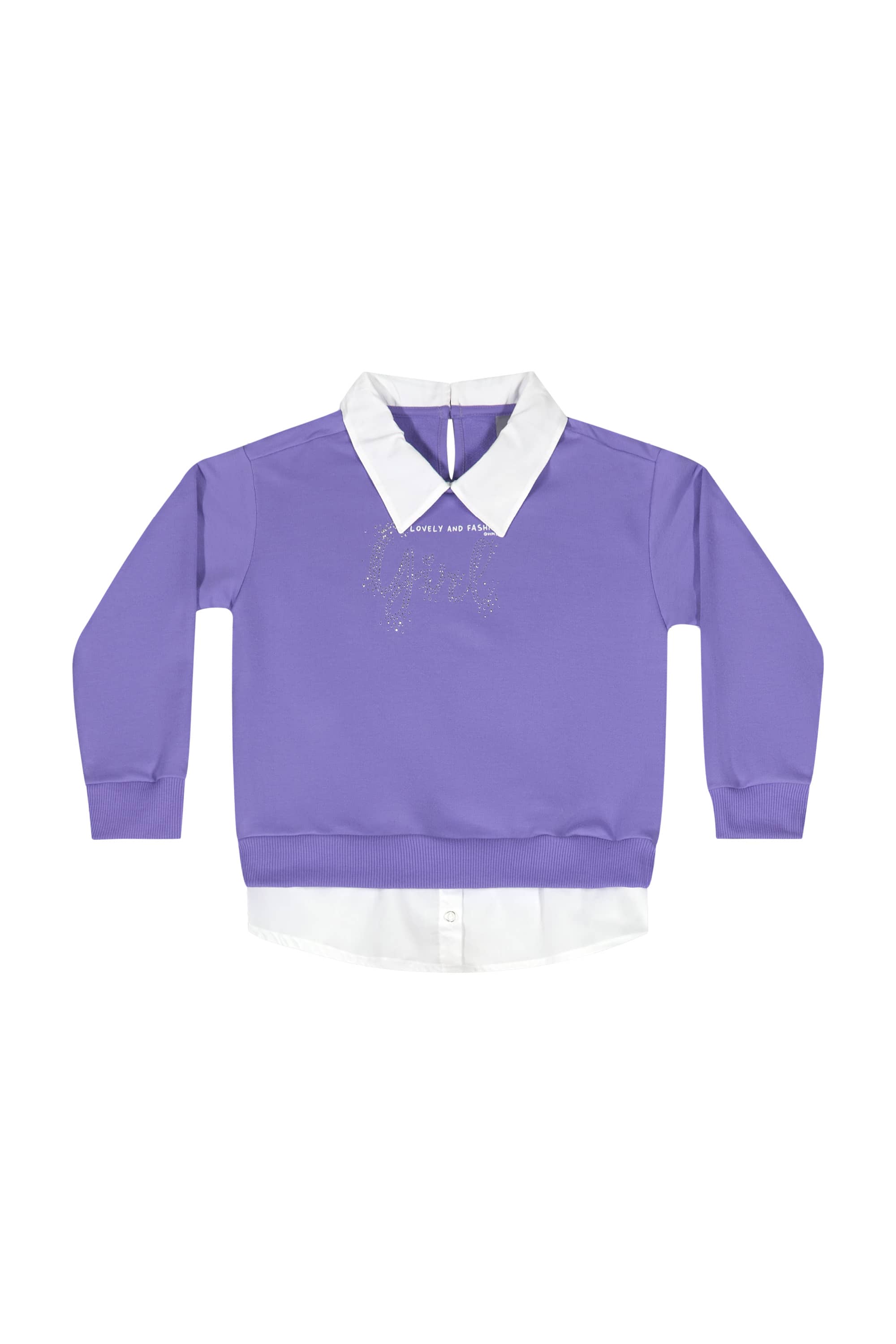 Conjunto com Blusão em Moletom e Legging para Menina (Roxo) Quimby - Imagem 21