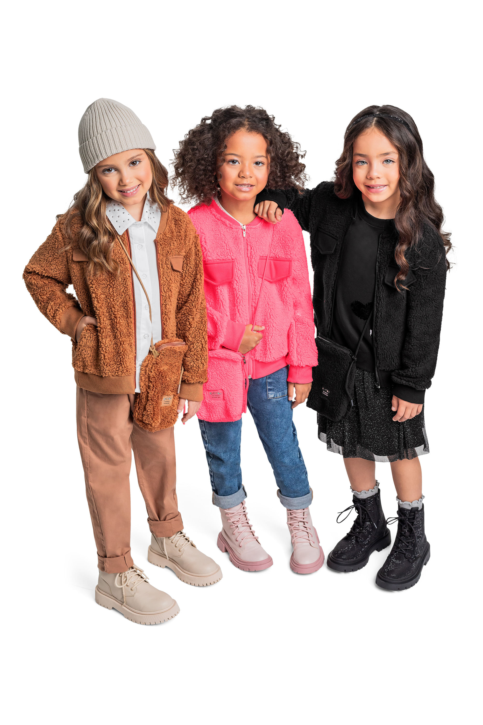 Jaqueta de Pelinhos Infantil para Menina (Preto) Quimby - Imagem 4