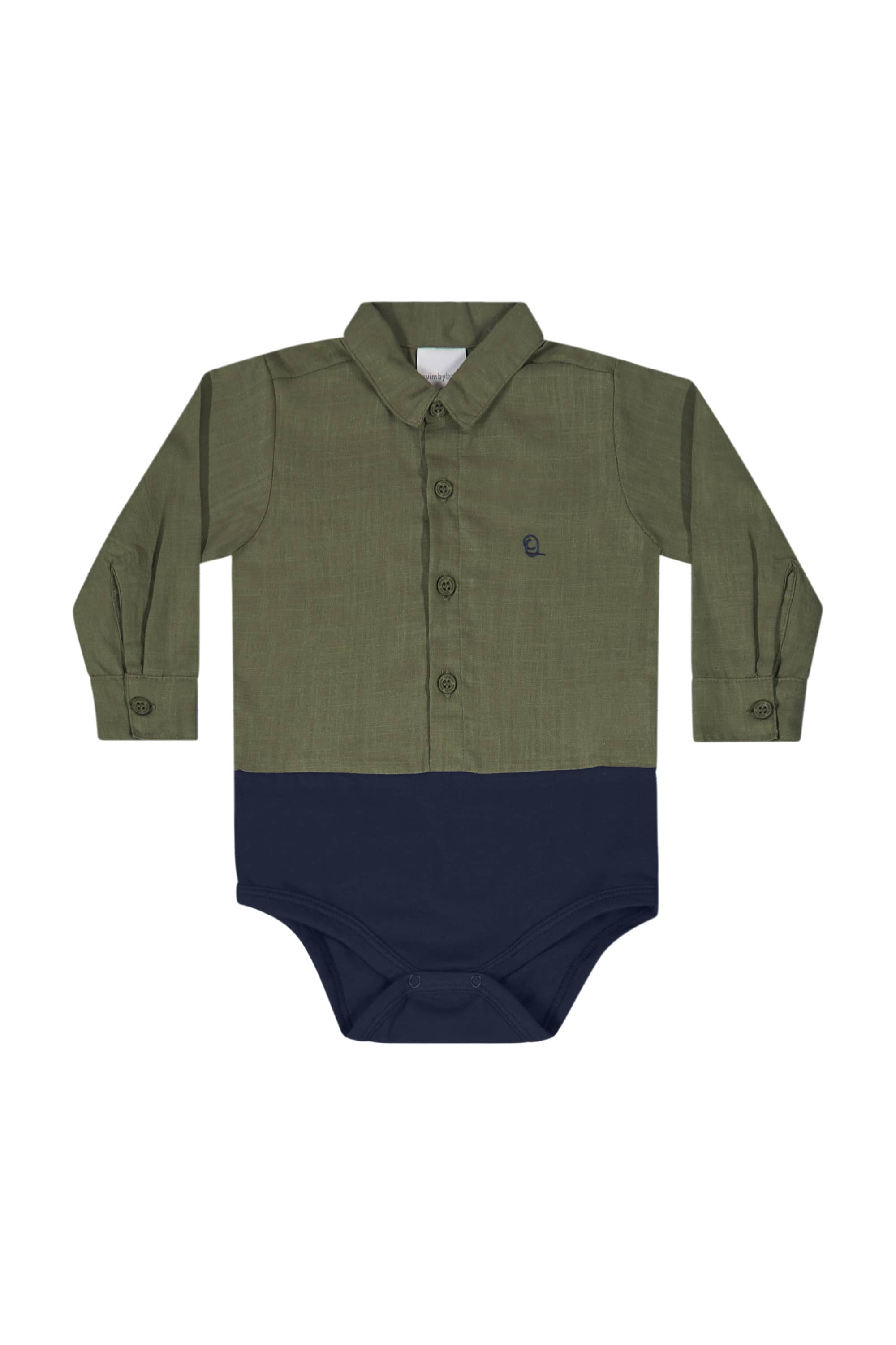 Conjunto com Body Camisa e Calça com Suspensório para Bebê Menino (Verde) Quimby - Imagem 17