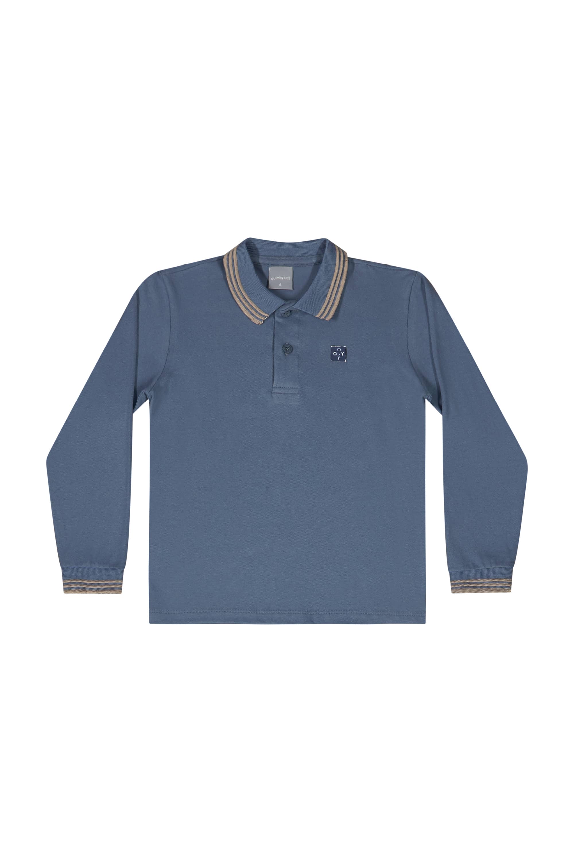 Camisa Polo Manga Longa para Menino (Azul) Quimby - Imagem 8