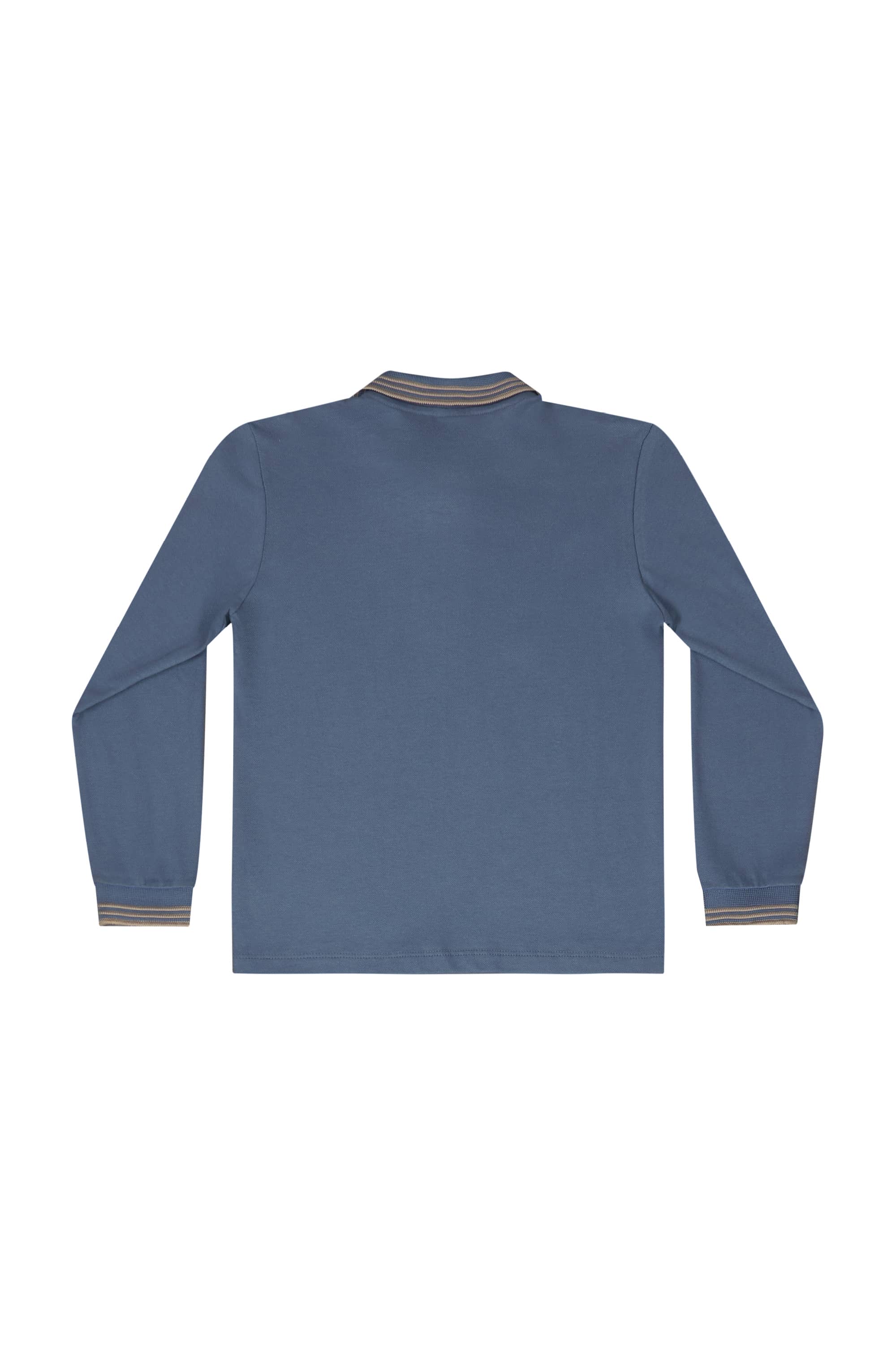 Camisa Polo Manga Longa para Menino (Azul) Quimby - Imagem 15