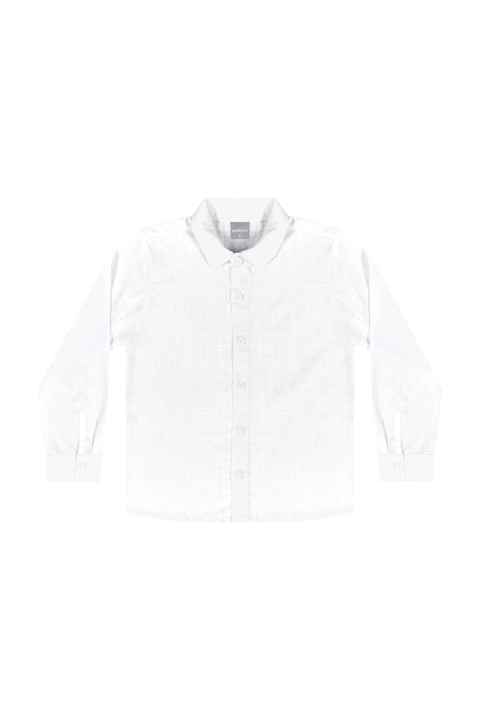 Camisa Manga Longa Infantil para Menino (Branco) Quimby - Imagem 17
