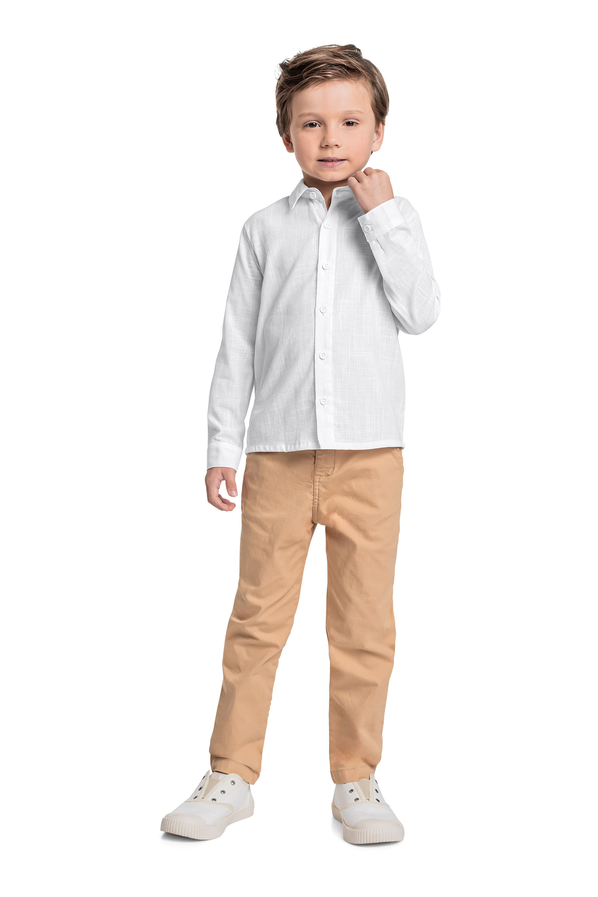 Camisa Manga Longa Infantil para Menino (Branco) Quimby - Imagem 16