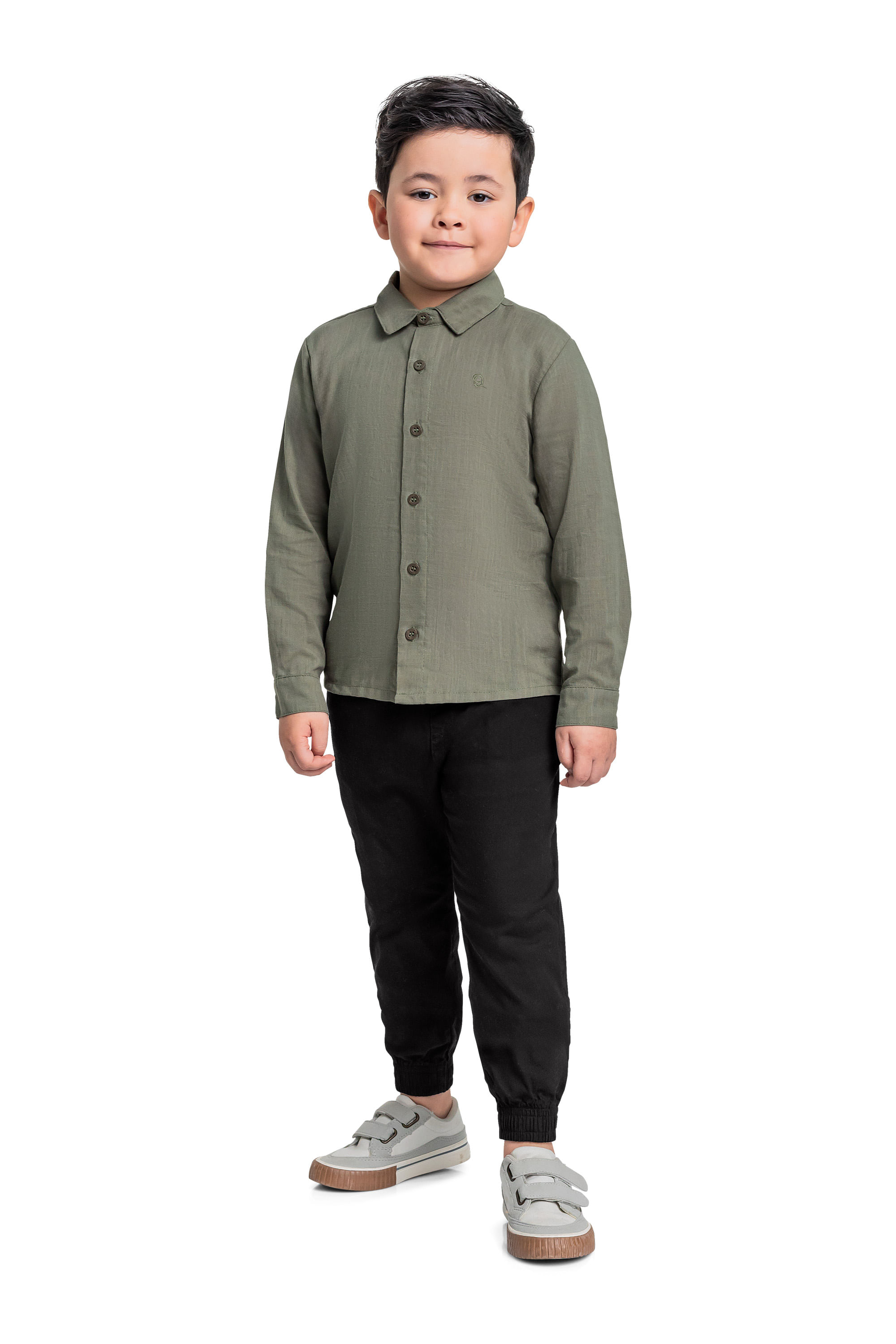 Camisa Manga Longa Infantil para Menino (Verde) Quimby