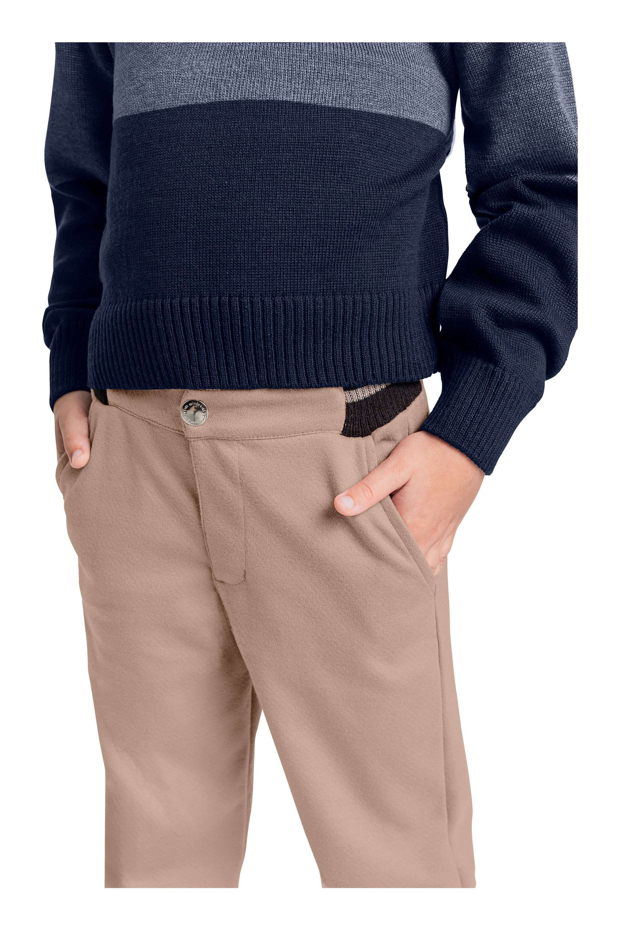 Calça em Moletom Alfaiataria para Menino (Marrom) Quimby - Imagem 24