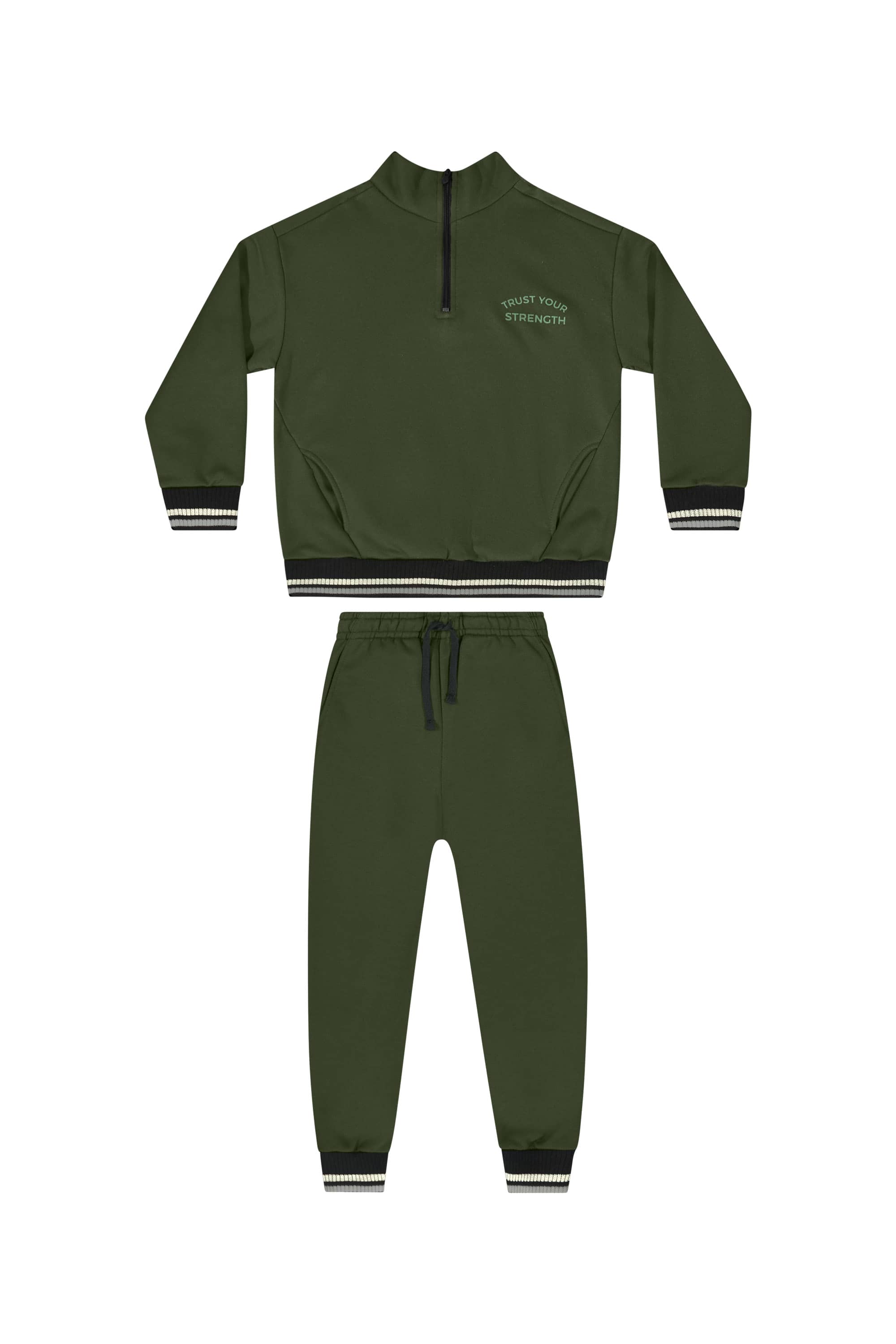 Conjunto com Blusão e Calça em Moletom para Menino (Verde) Quimby - Imagem 9