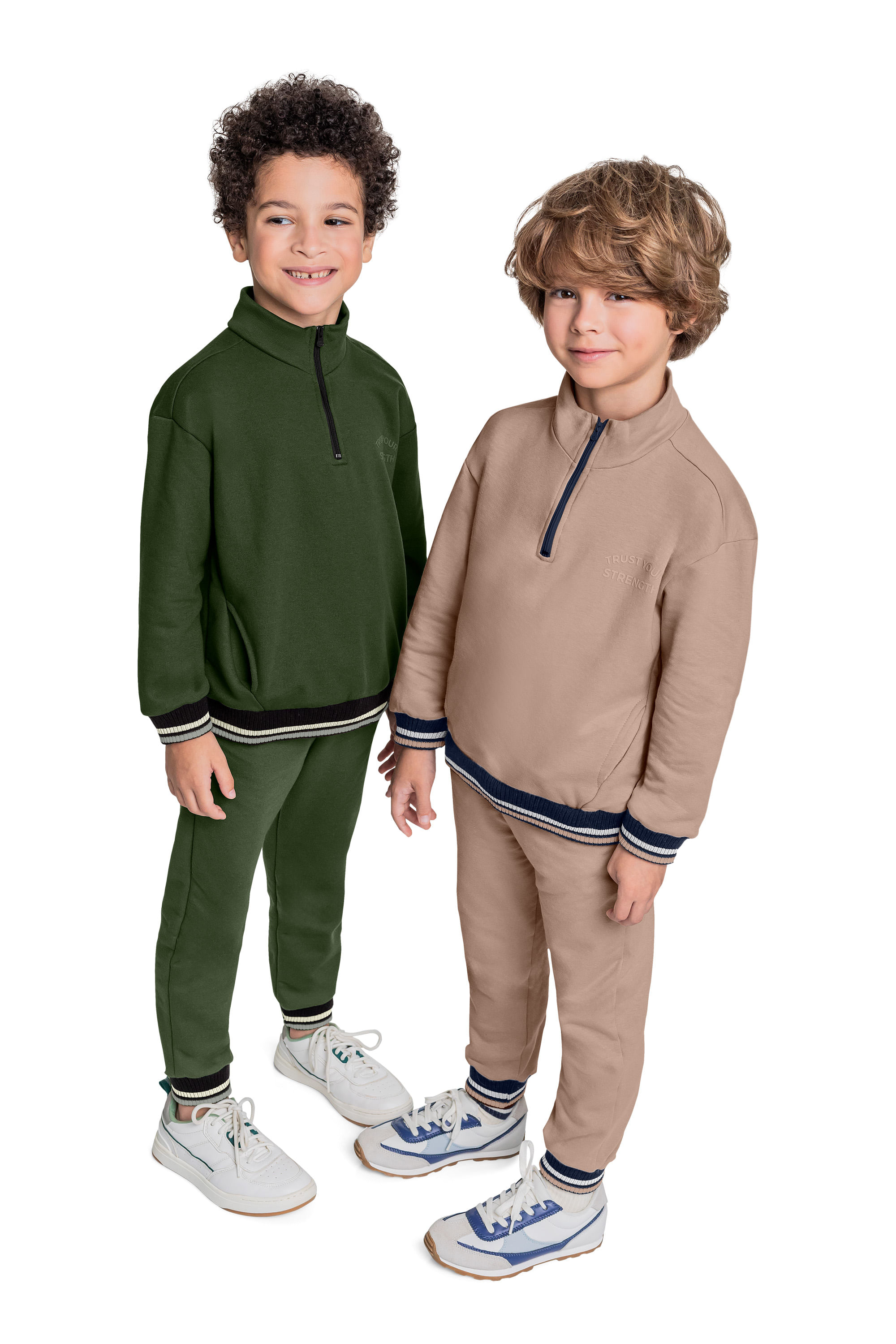 Conjunto com Blusão e Calça em Moletom para Menino (Verde) Quimby - Imagem 35