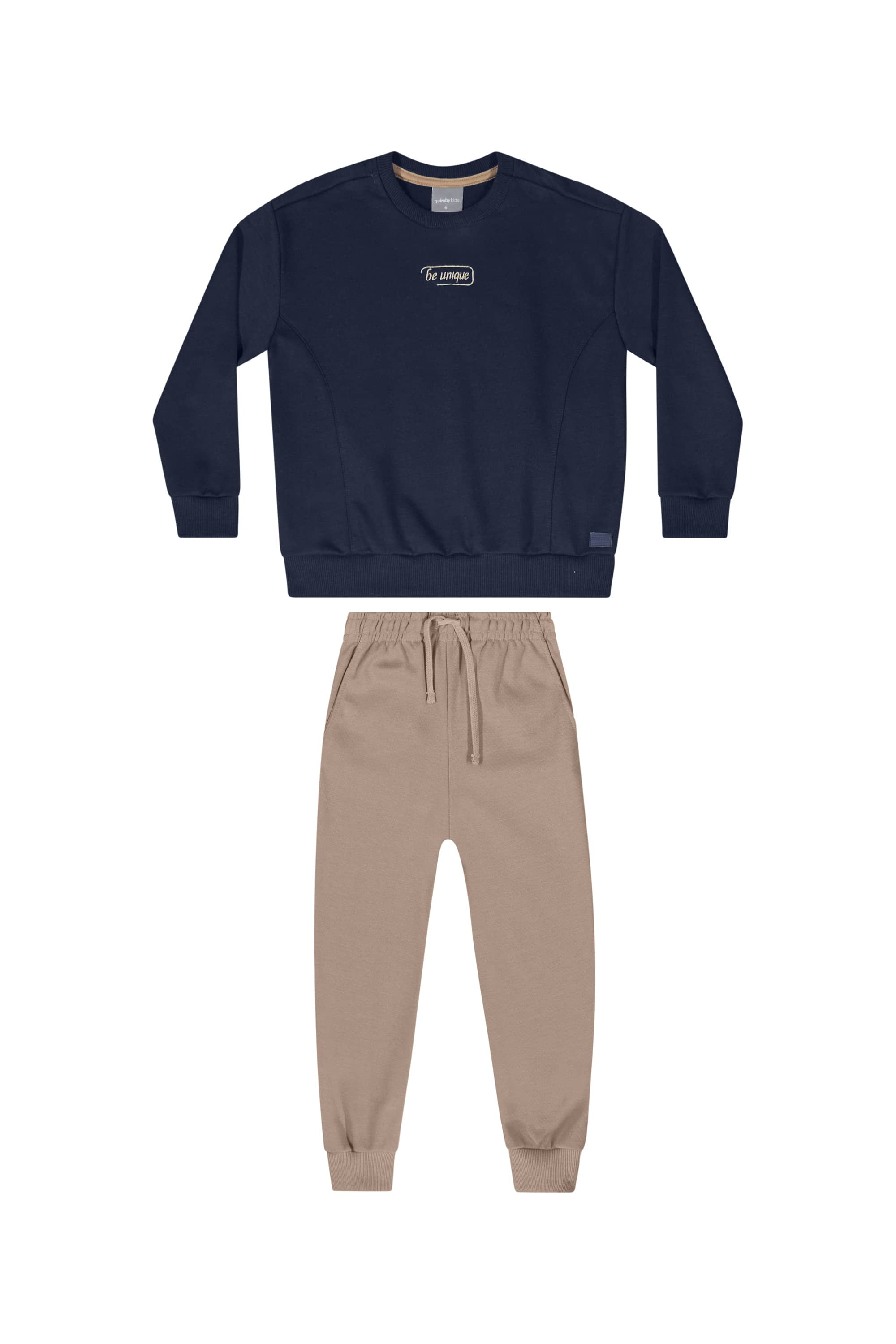 Conjunto Infantil com Blusão e Calça em Moletom para Menino (Azul Marinho) Quimby - Imagem 38