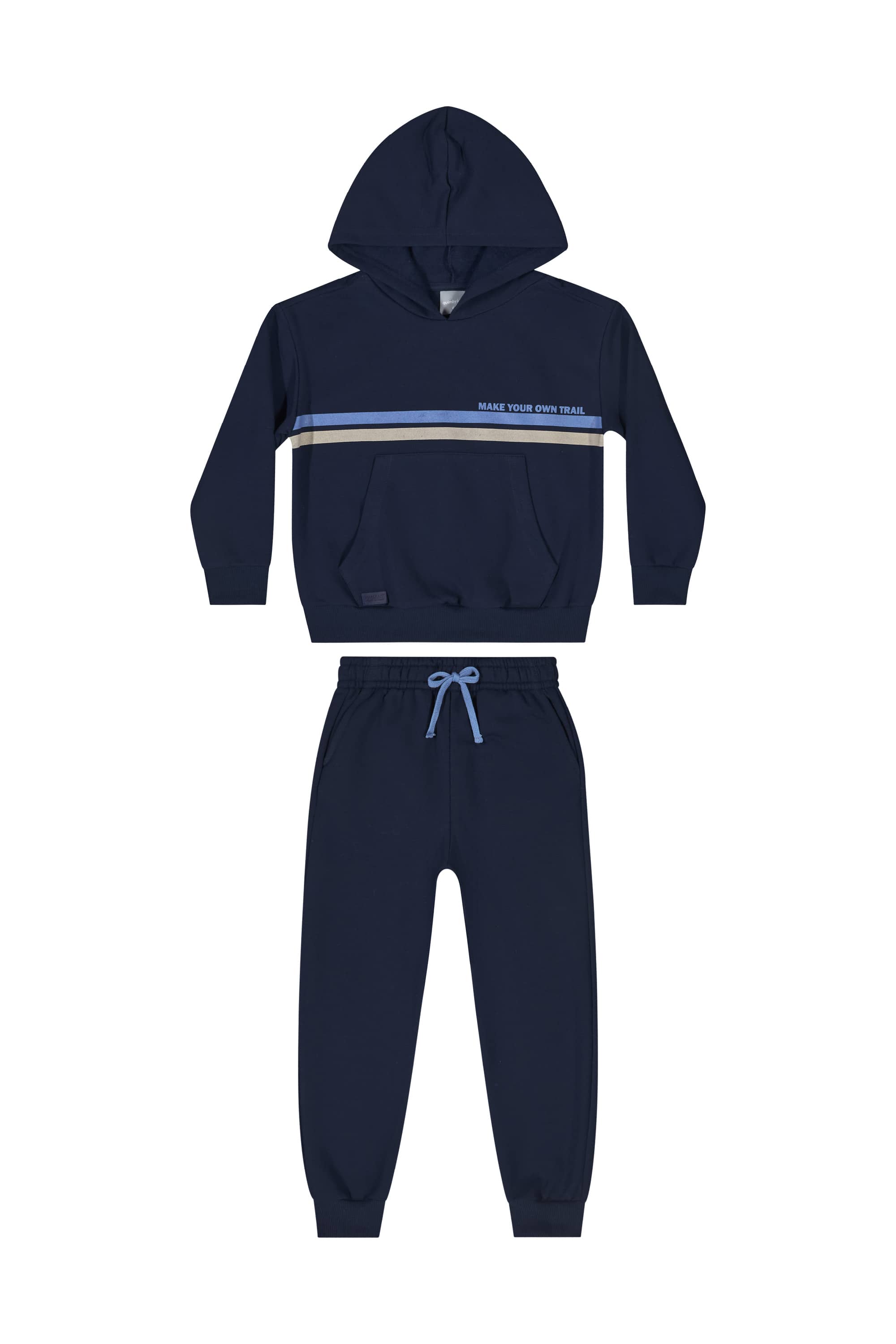 Conjunto com Blusão e Calça em Moletom para Menino (Azul Marinho) Quimby - Imagem 37