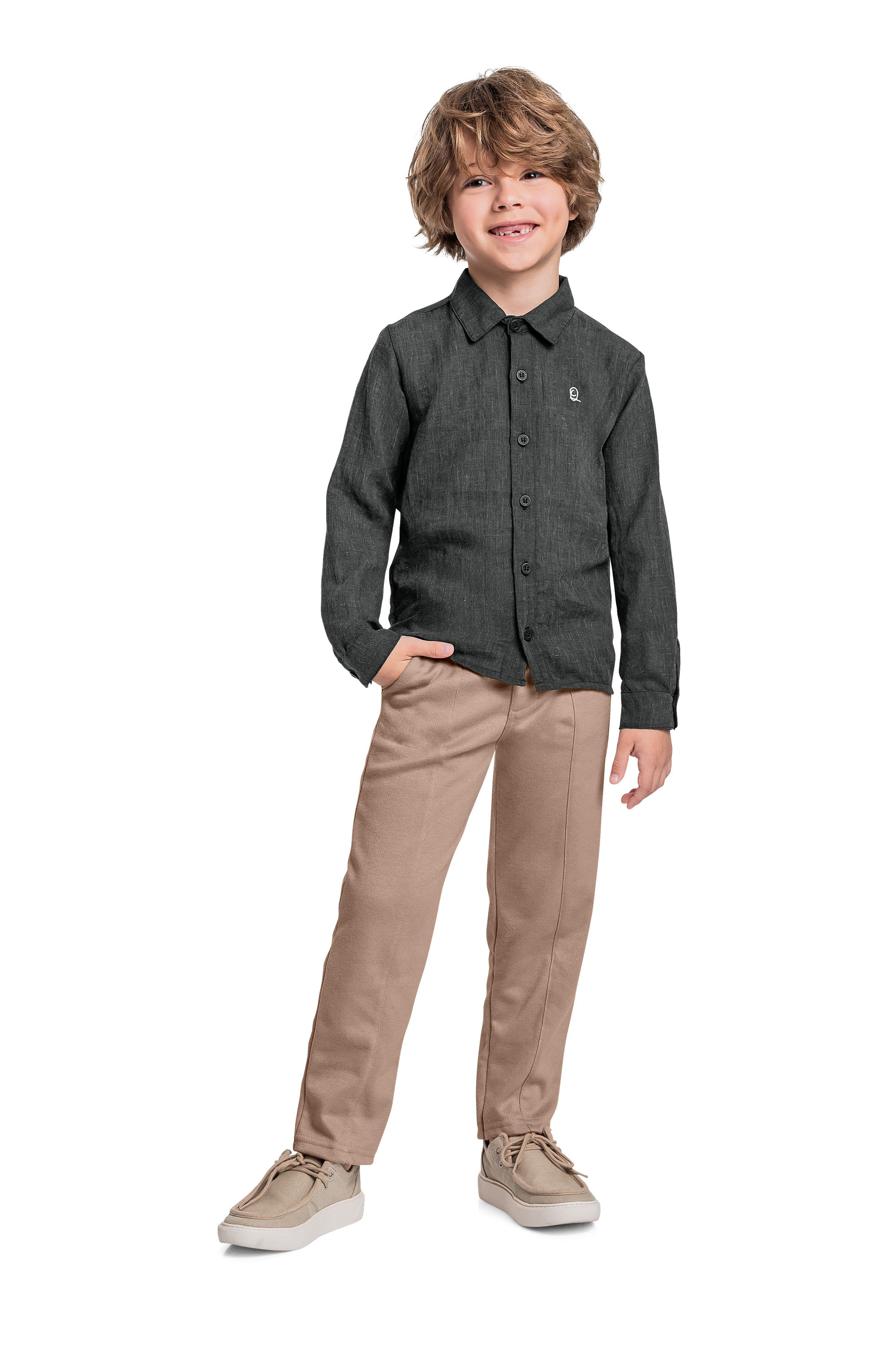 Conjunto com Camisa e Calça para Menino (Preto) Quimby