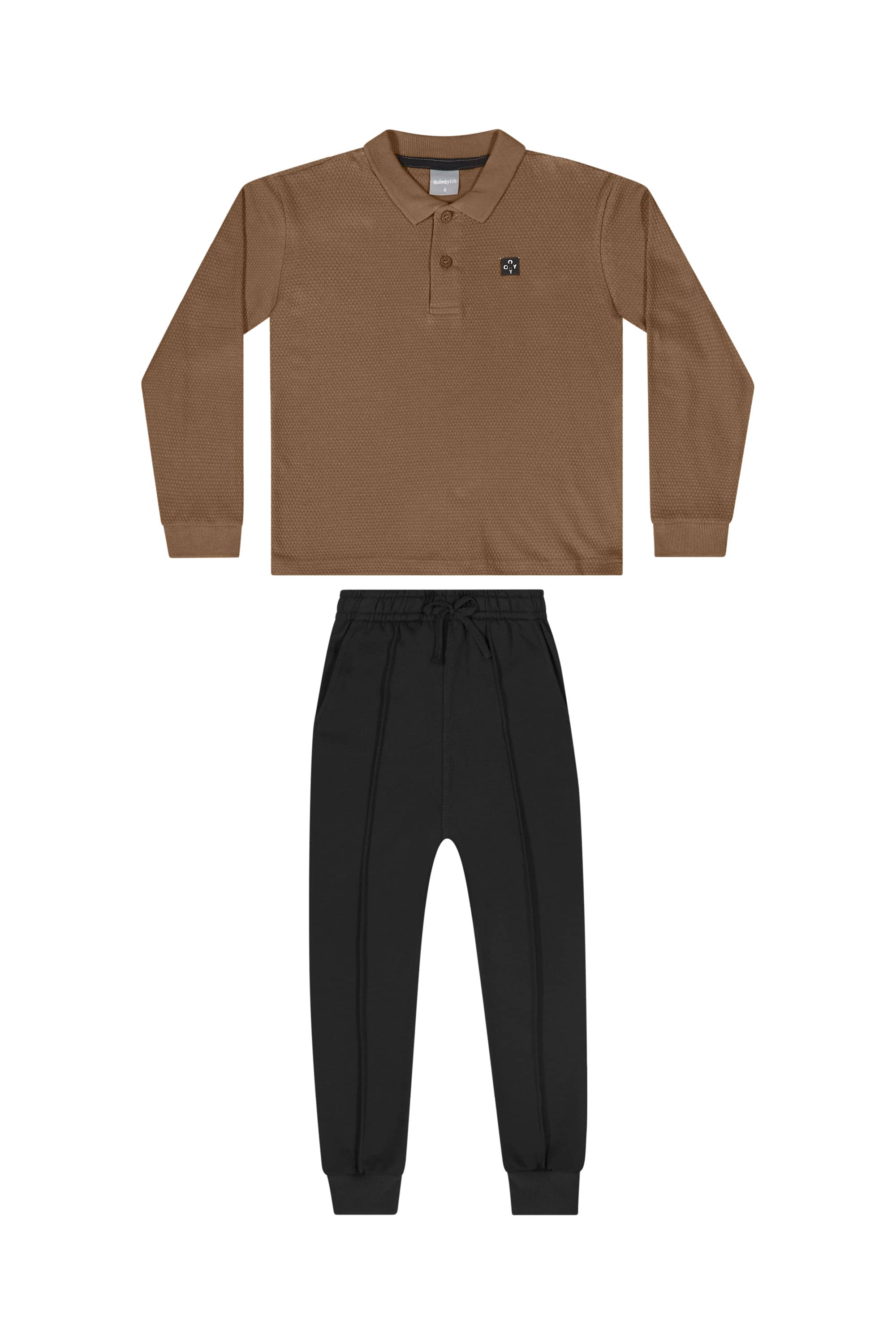 Conjunto com Camisa Polo e Calça para Menino (Marrom) Quimby - Imagem 14