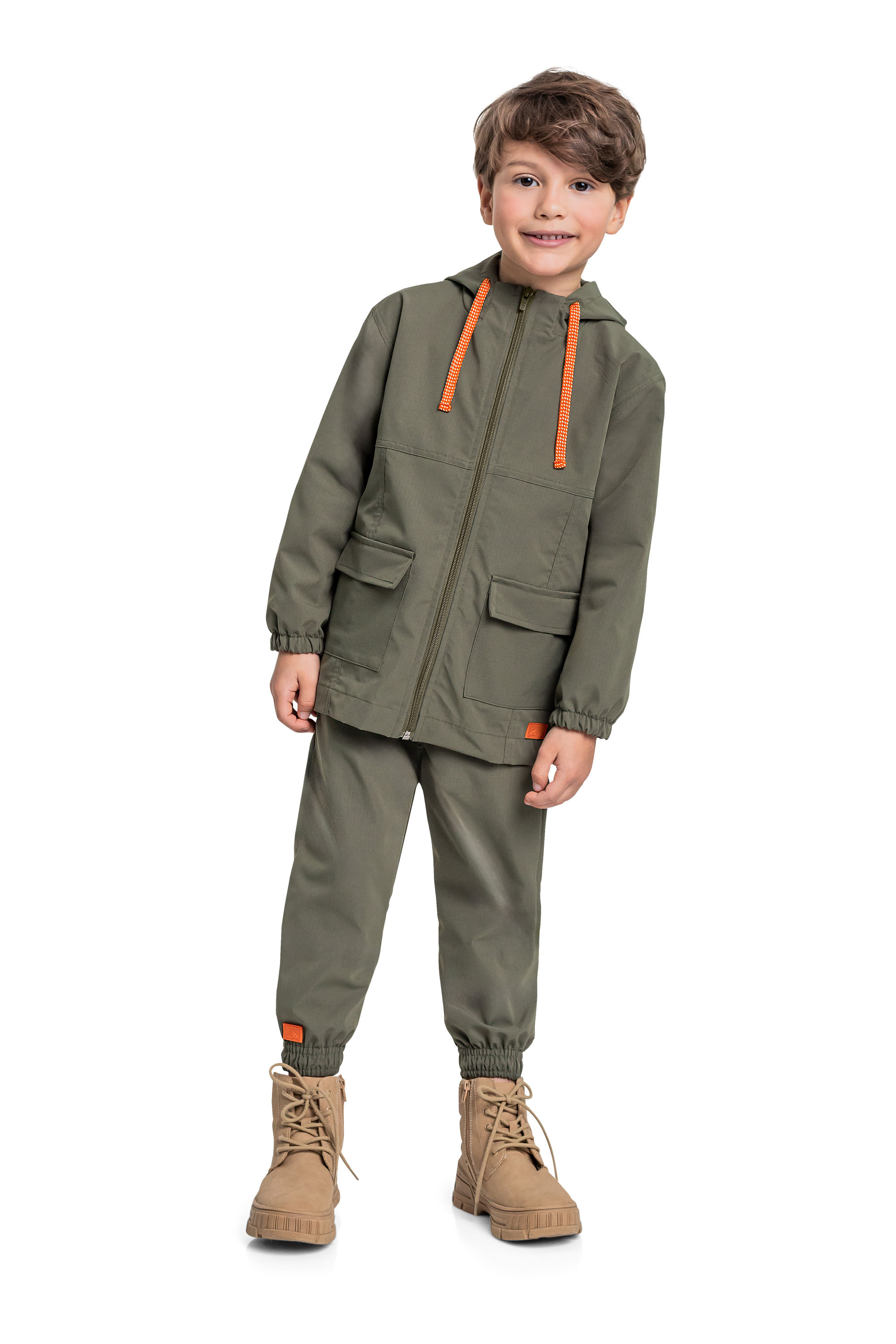Parka Impermeável Infantil para Menino (Verde) Quimby