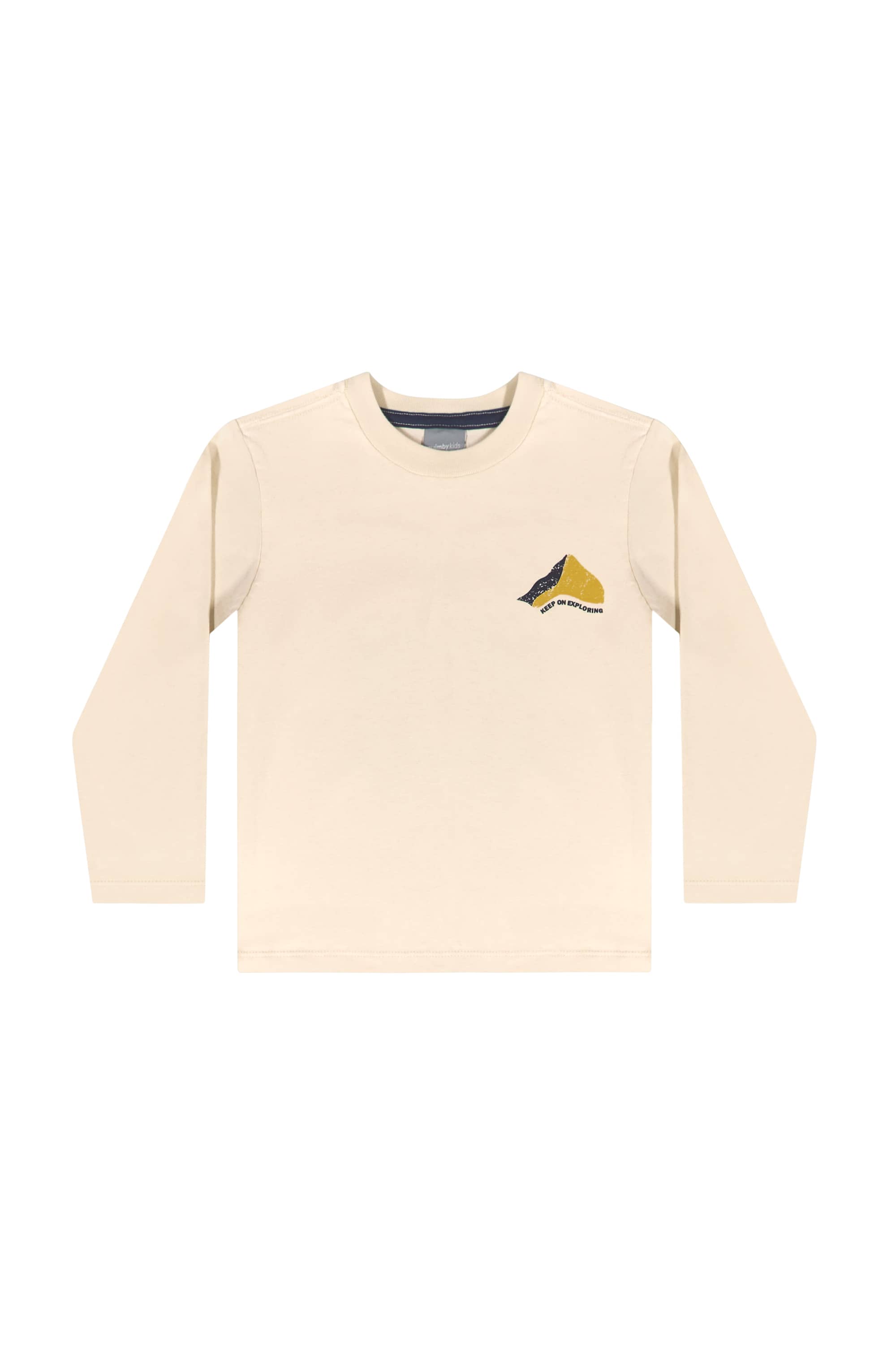 Conjunto com Camiseta Manga Longa e Calça para Menino (Bege) Quimby - Imagem 3