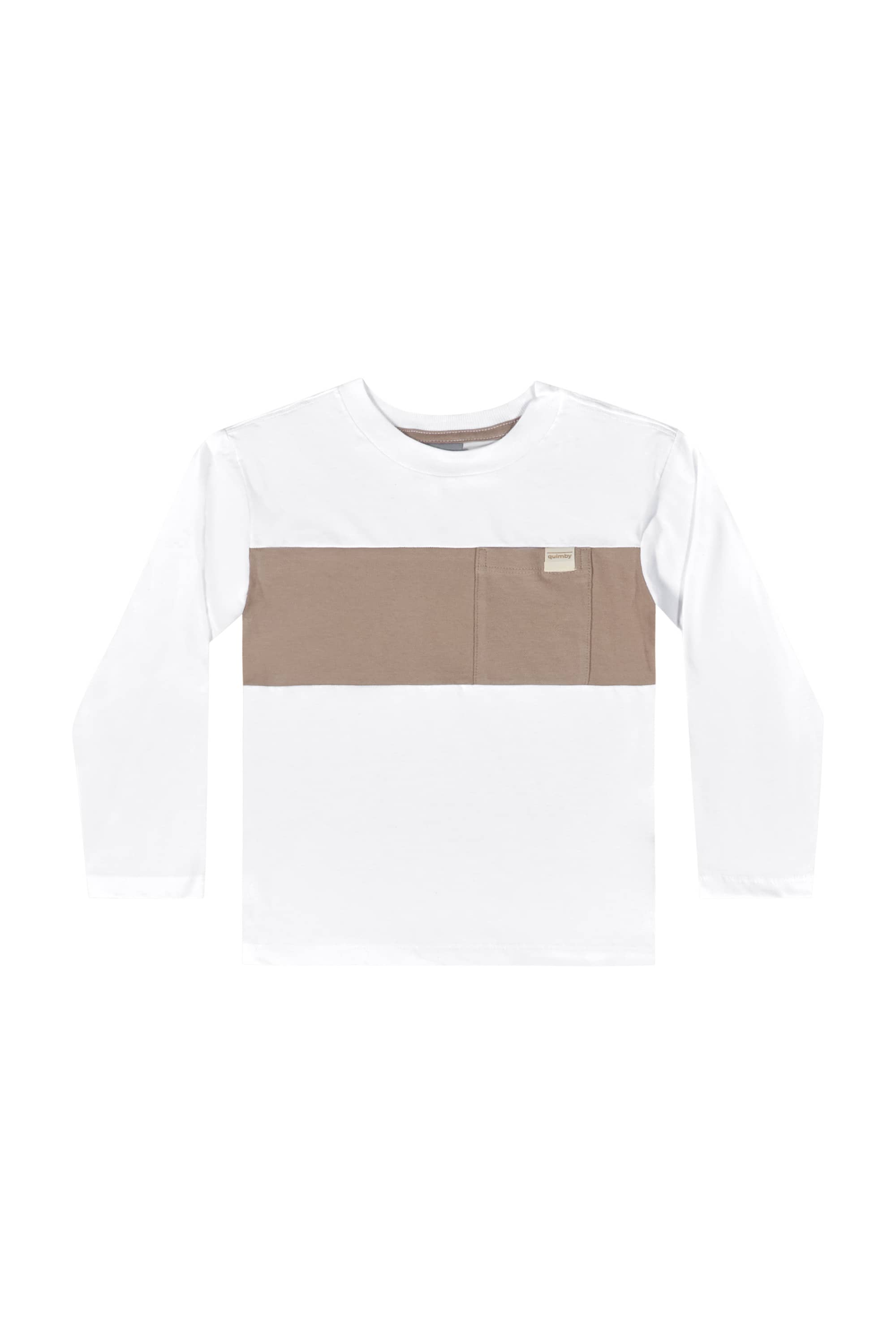 Camiseta Manga Longa em Meia Malha para Menino (Branco) Quimby - Imagem 20