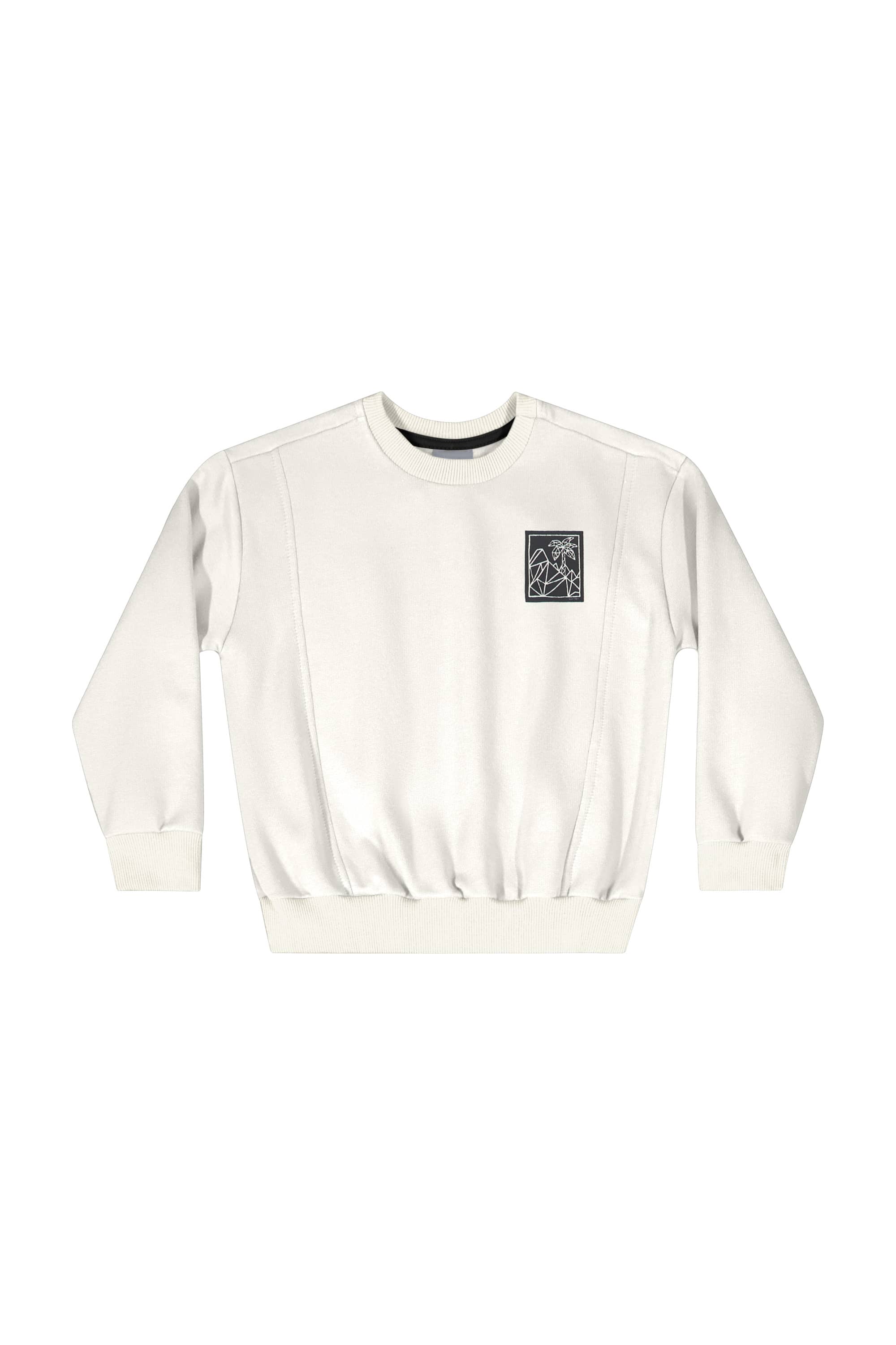 Conjunto com Blusão e Calça em Moletom para Menino (Off White) Quimby - Imagem 3