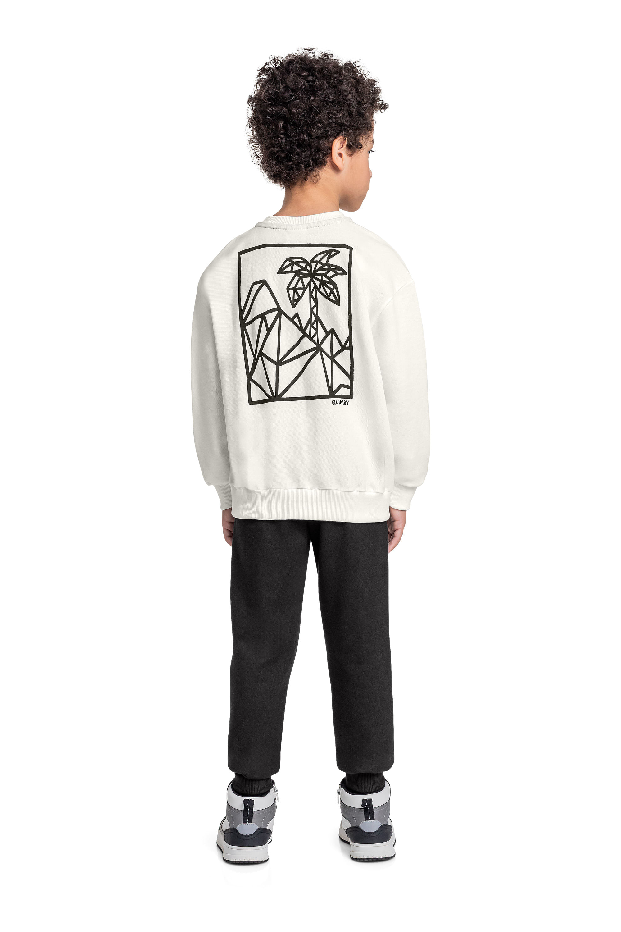 Conjunto com Blusão e Calça em Moletom para Menino (Off White) Quimby - Imagem 19