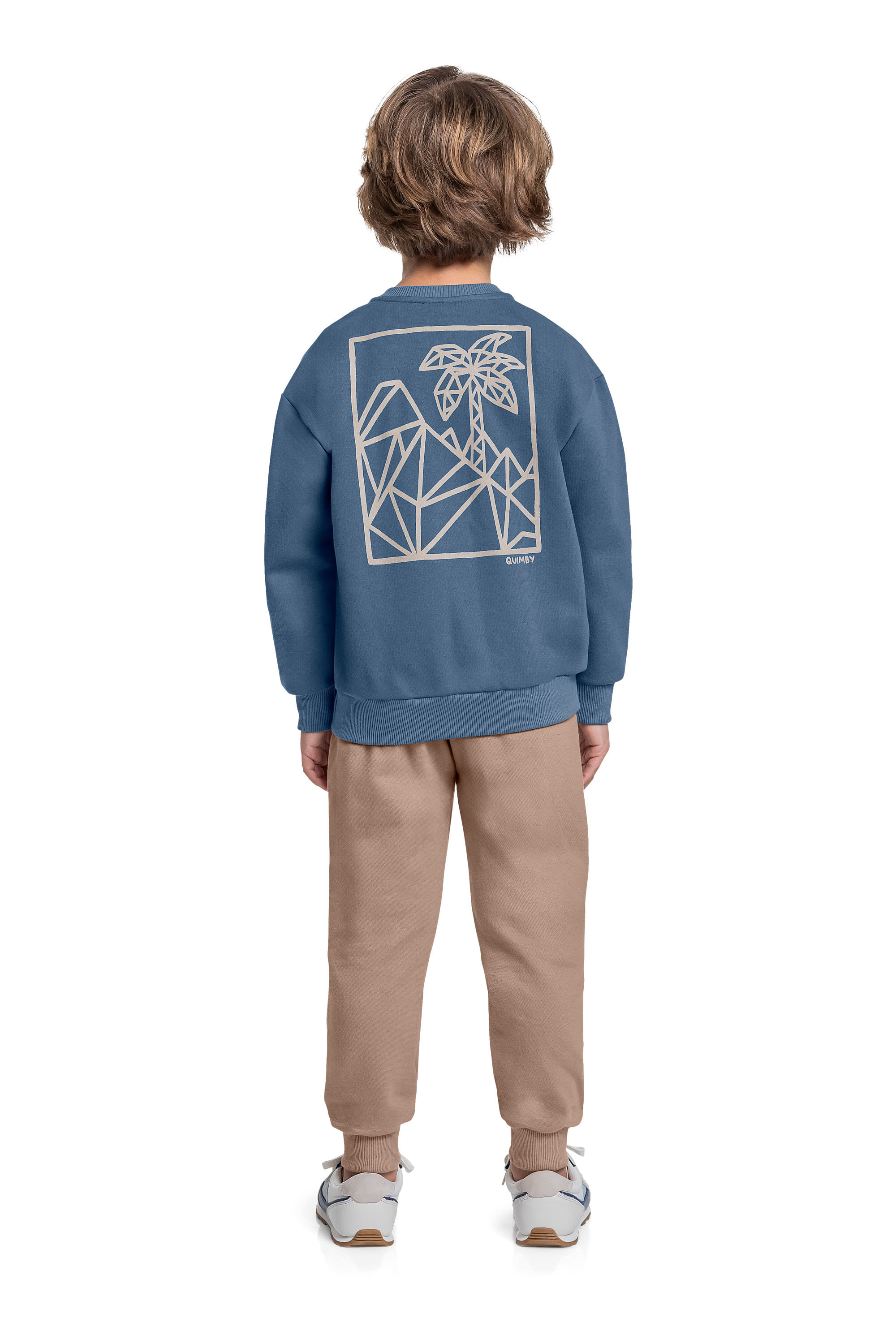 Conjunto com Blusão e Calça em Moletom para Menino (Azul) Quimby - Imagem 19