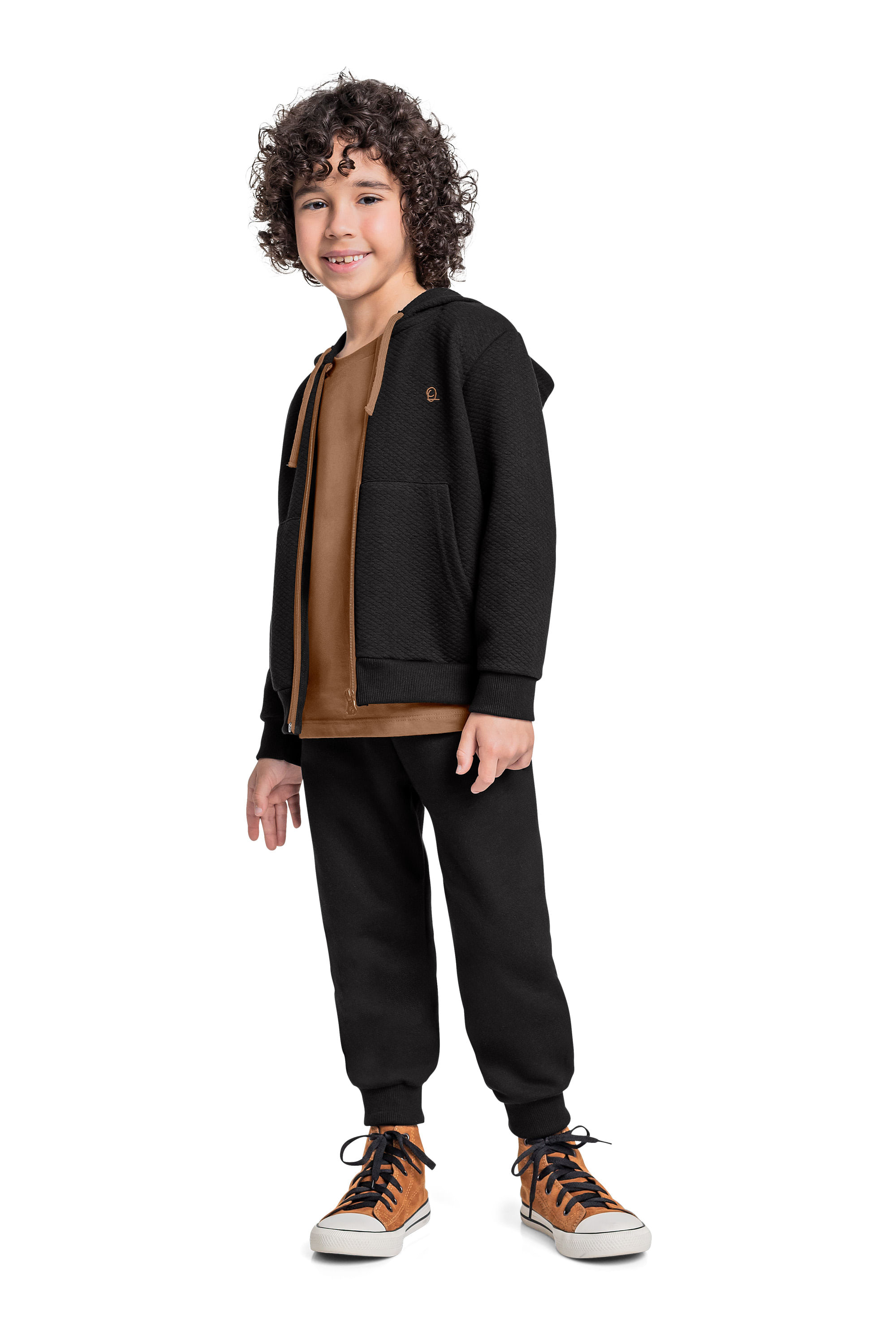 Conjunto com Jaqueta e Calça Infantil para Menino (Preto) Quimby