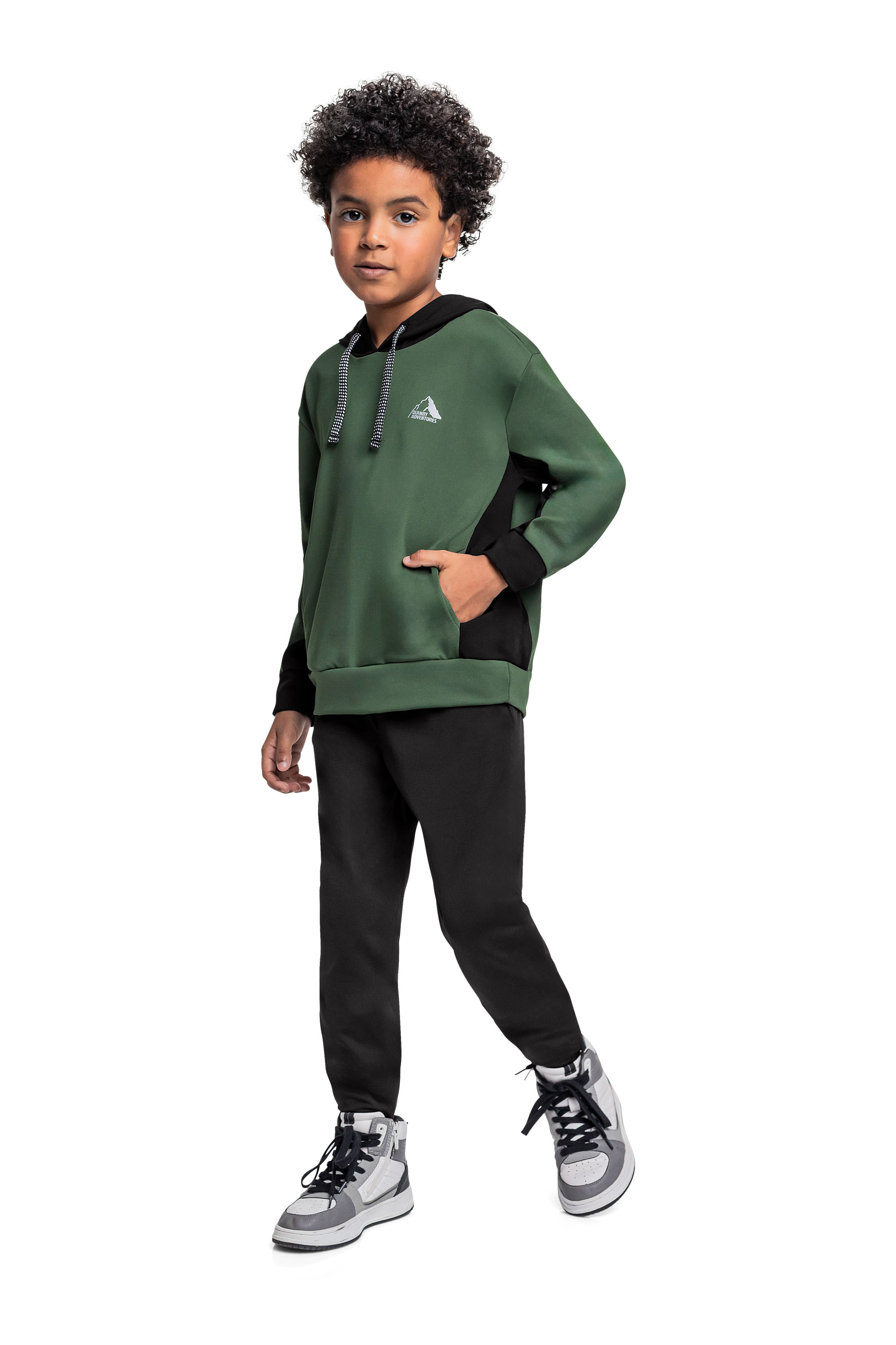 Conjunto com Blusão e Calça em Malha Thermo para Menino (Verde) Quimby